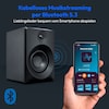 MEDION® LIFE® P61925 Regallautsprecher, aktiver & passiver Lautsprecher, 2-Wege-System, Bluetooth® 5.0, Stereo-Sound mit integriertem Hochtöner und Subwoofer, 2 x 50 W RMS