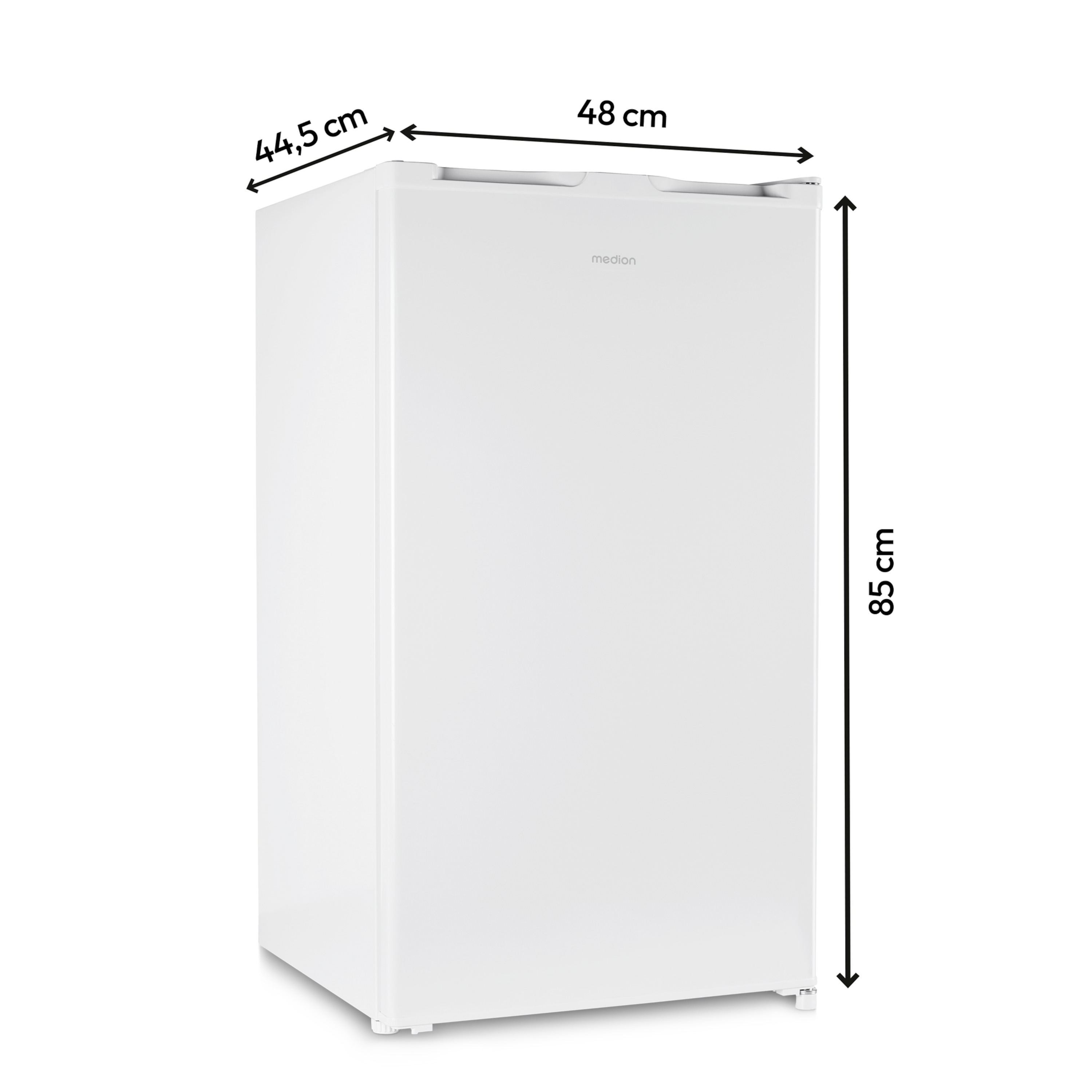 MEDION® Kühlschrank mit Eiswürfelfach MD 37690, 90 L Gesamt-Nutzinhalt (Kühlteil 80 L & Eiswürfelfach 10 L), wechselbarer Türanschlag, geringer Geräuschpegel