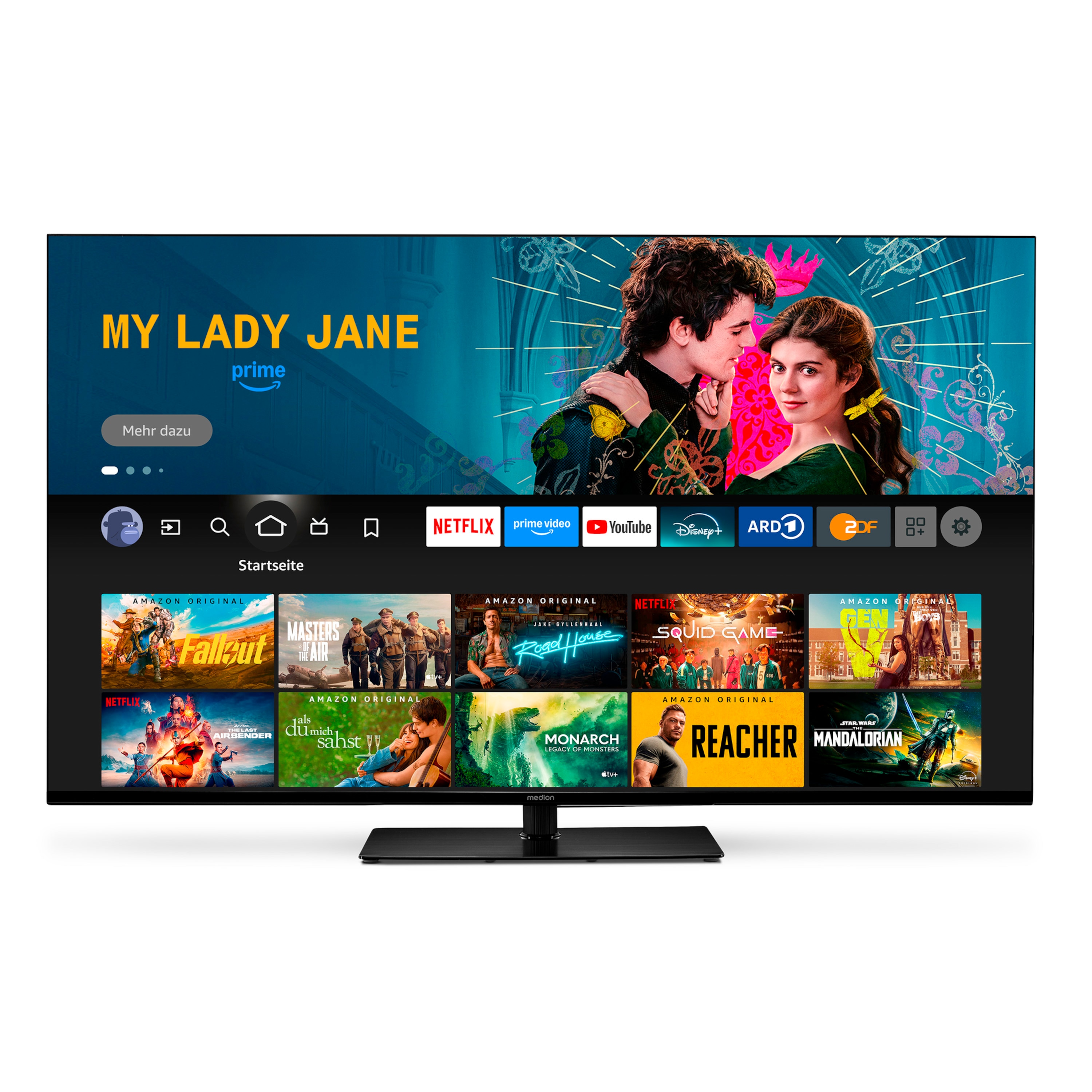 MEDION® LIFE® MD 843500 Fire TV, 108 cm (43'') Ultra HD Display, HDR, Dolby Vision®, MEMC, Netflix, Amazon Prime Video, Bluetooth®, DTS X, DTS Virtual X, Dolby Atmos®, HD Triple Tuner, CI+ Schnittstelle