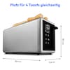 MEDION® MEDION LIFE Toaster MD12103, 2 lange Toastschlitze für bis zu 4 Toasts, LED Sensor-Touch-Display, 7 Bräunungsstufen und 5 Automatikprogramme