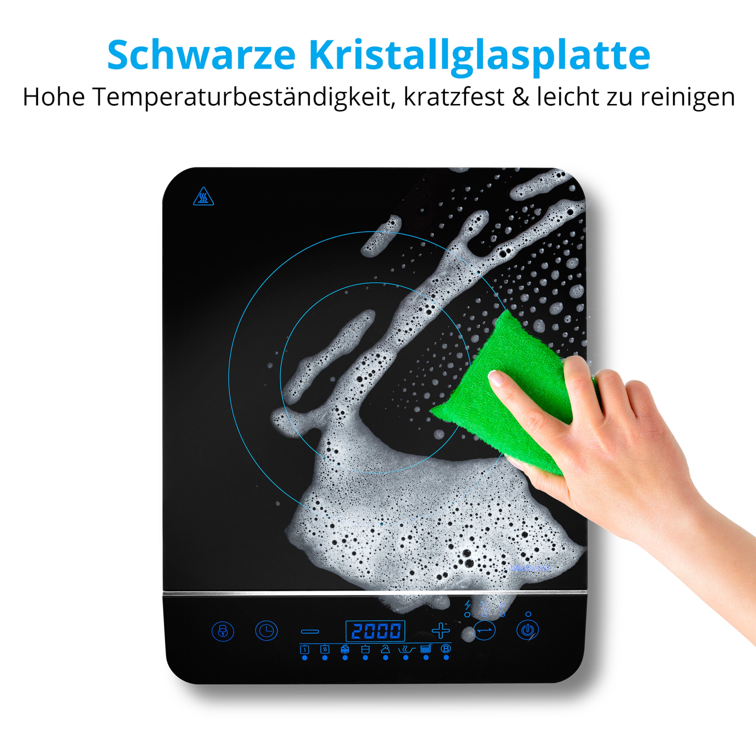 MEDION MD 15324 Dubbele inductiekookplaat, 3500 watt, twee kookplaten, 10 temperatuurinstellingen, LED-display, zwart : Medion