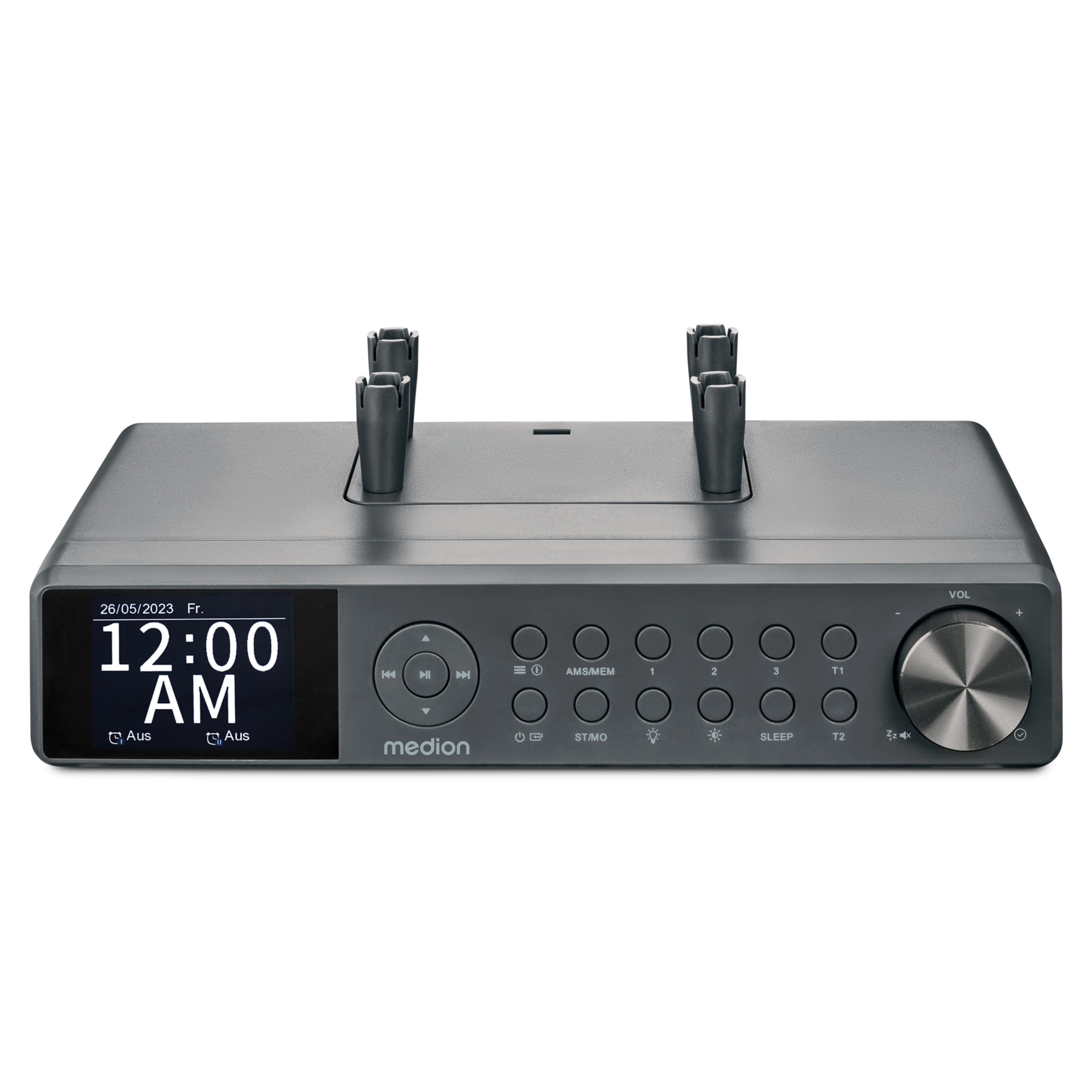 MEDION® LIFE® P66750 DAB+ Premium Küchenradio, 6,1 cm (2,4'') TFT-Farbdisplay, DAB+/PLL-UKW Radio, Bluetooth® 5.0, LED-Beleuchtung, 2 x 3 W RMS