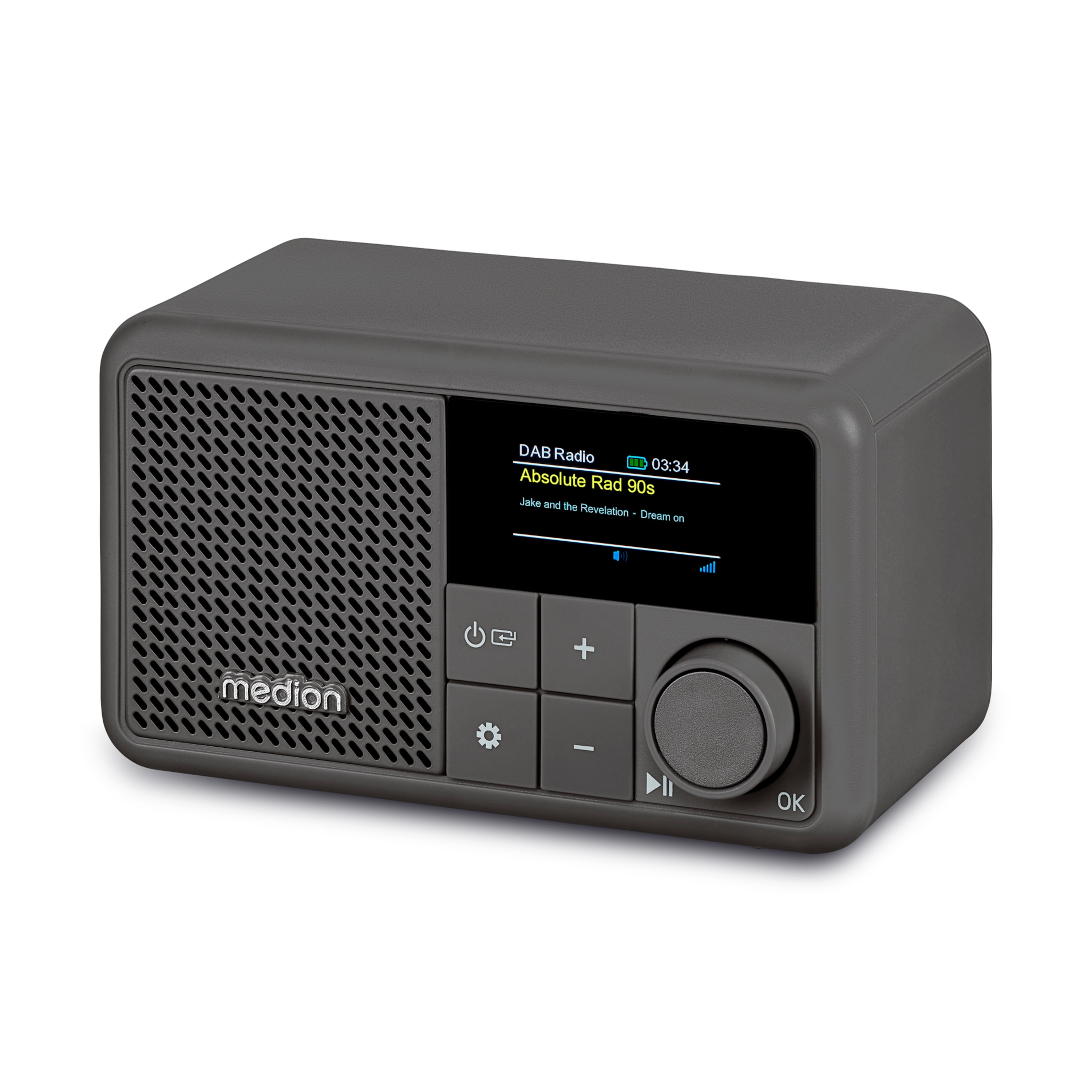 MEDION® LIFE® S66822 Tragbares DAB+ Radio, Farb-TFT Display 3,73 cm (1,47''), DAB+/UKW-Radio (je 40 Senderspeicher), Bluetooth® 5.3, integrierter Akku, extra kompakt, 2 W RMS