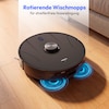 MEDION® Saugroboter mit 2-in-1 Absaugstation X51 SW+, Wischfunktion, rotierende Wischmopps, Lasernavigation, Hinderniserkennung durch Kreuzlinienlaser, starke 10.000 Pa Saugkraft, präzise Kartenerstellung
