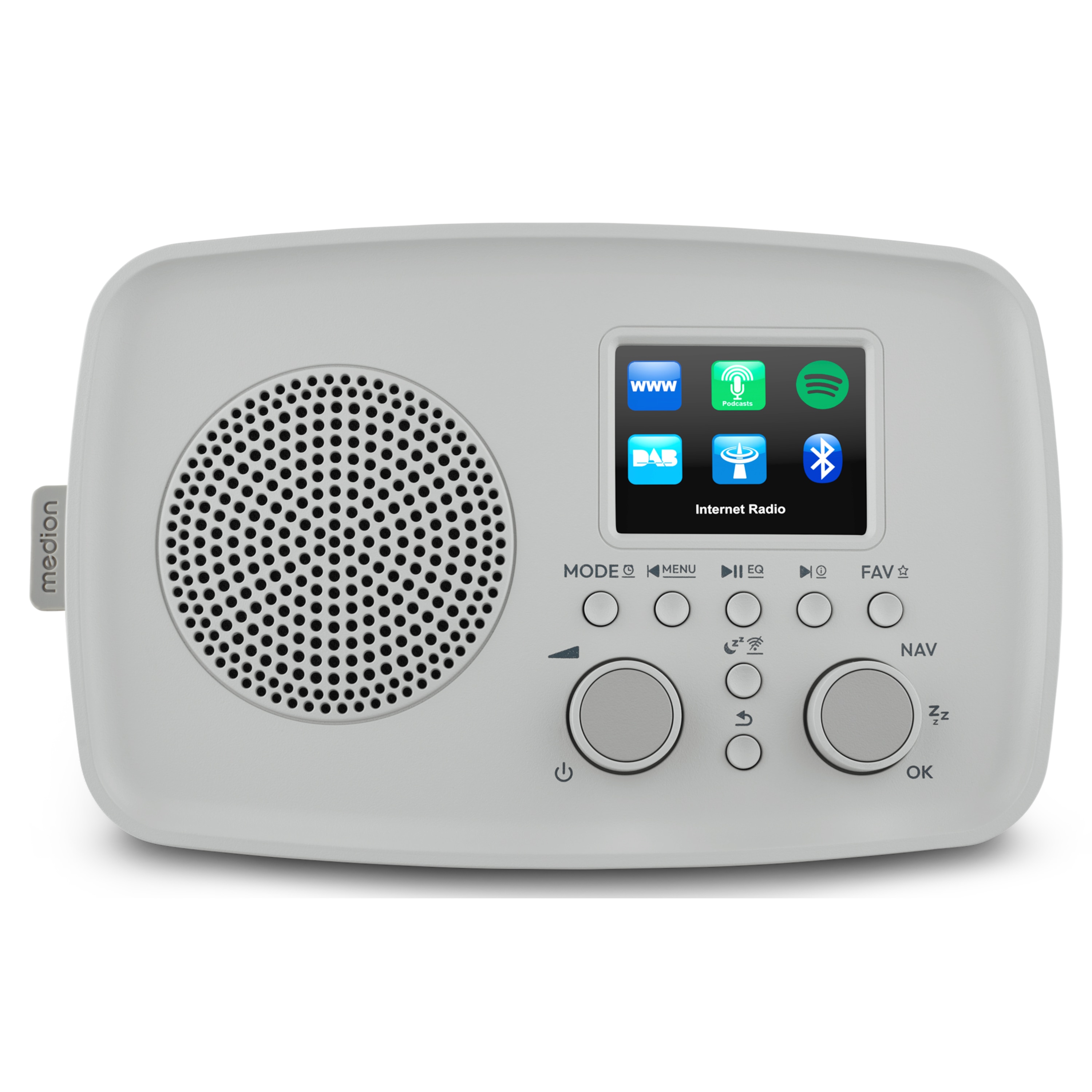 MEDION® MEDION LIFE Internetradio IRE-1 (MD89318), Empfang von über 40.000 Sendern & 20.000 Podcasts, 5 Watt (RMS), Bluetooth® 5.2 wireless technology, 2,4" (6,1 cm) TFT-Farbdisplay