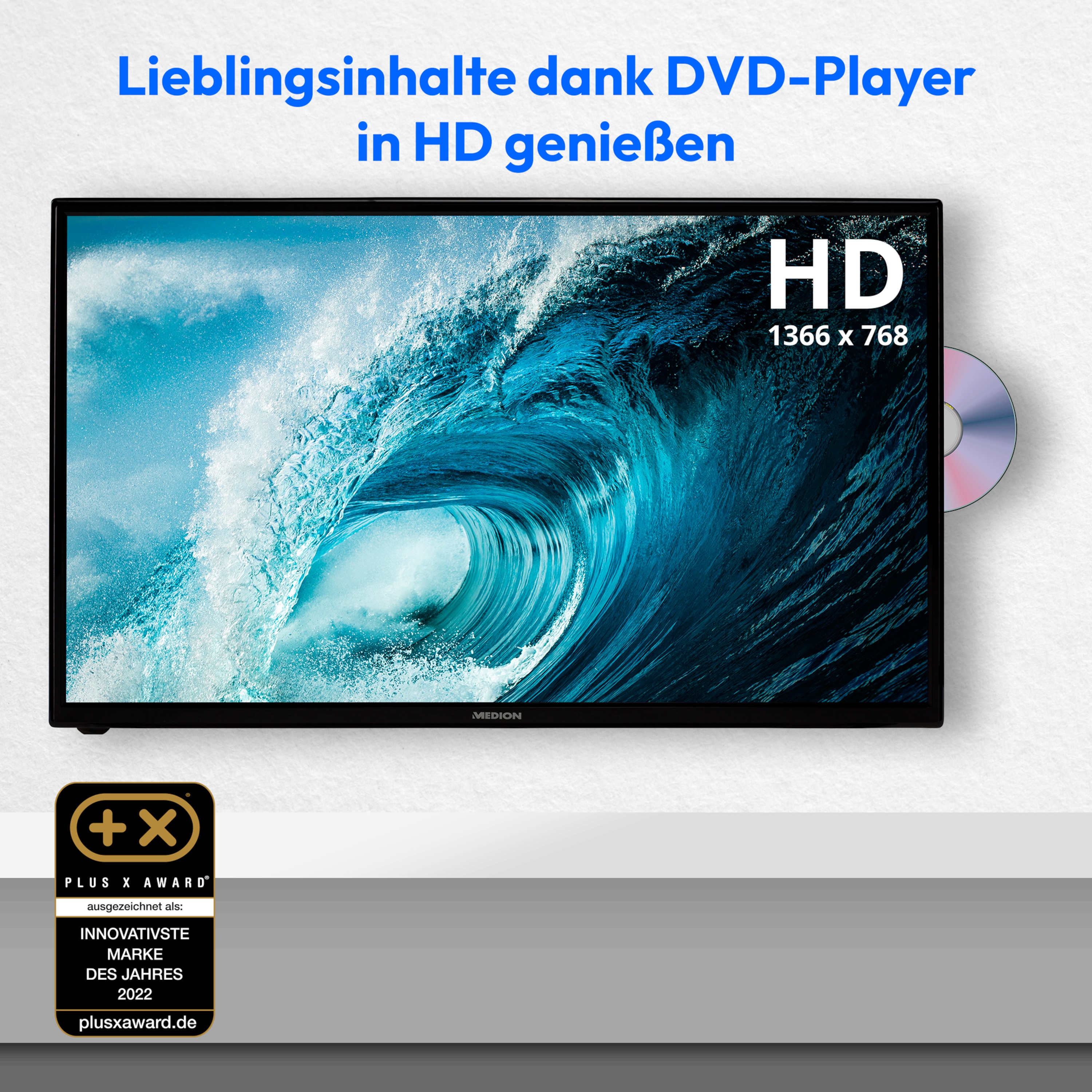 MEDION® LIFE® E13227 (MD 30327) HD TV, 80 cm (32''), HD Triple Tuner, integrierter DVD-Player, integrierter Mediaplayer, CI+