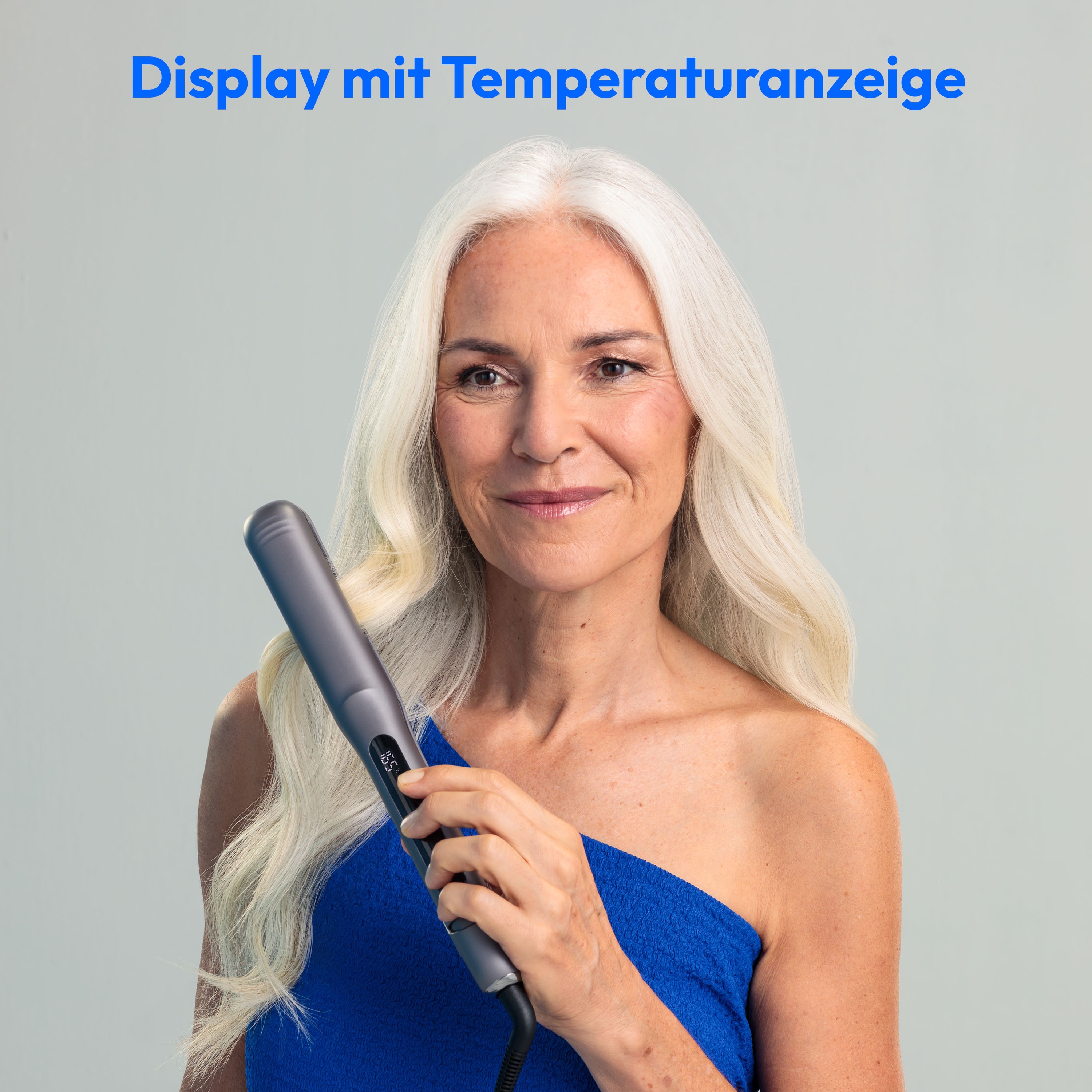 MEDION® LIFE HS1 Glätteisen, flexible Keramik-/Turmalin Heizplatten mit Temperatursensor, Display mit Temperaturanzeige, 5 regelbare Hitzestufen (165° - 210°)