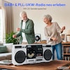 MEDION® LIFE P66538 Retro-Boombox silber, DAB+/PLL-UKW Radio, Bluetooth® 5.3 für das Abspielen von Smartphone & Co, CD-Player, Kassettendeck, X-Bass Funktion, 2 x 10 W RMS