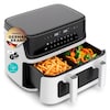 MEDION® LIFE® P25 XXL Flex M Heißluftfritteuse MD100057 weiß, 100 Rezepte in der Life+ App, 2 separate Garzonen, 10 Automatikprogramme, 10,8 L Gesamt-Nutzinhalt, 3.040 Watt, Temperatur einstellbar bis 200 °C