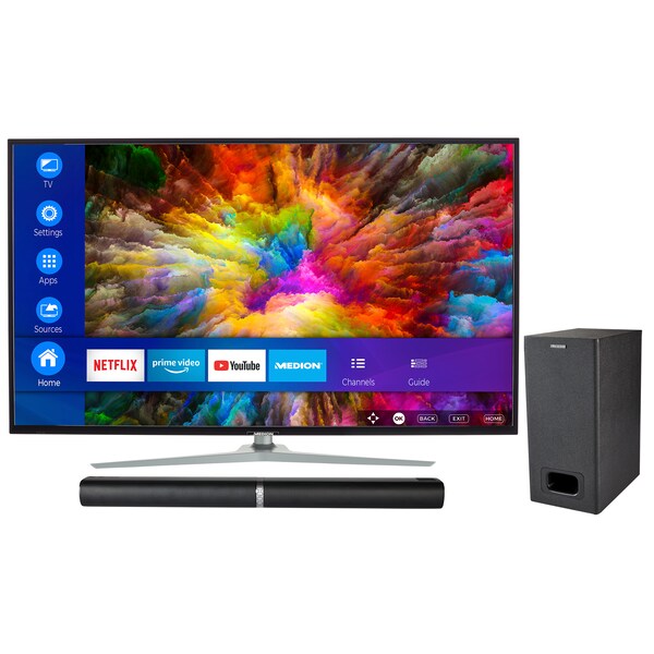 Medion Life X Smart Tv 138 8 Cm 55 Ultra Hd Fernseher Inkl Life P612 Tv Soundbar Mit Subwoofer Artikelset Medion Online Shop