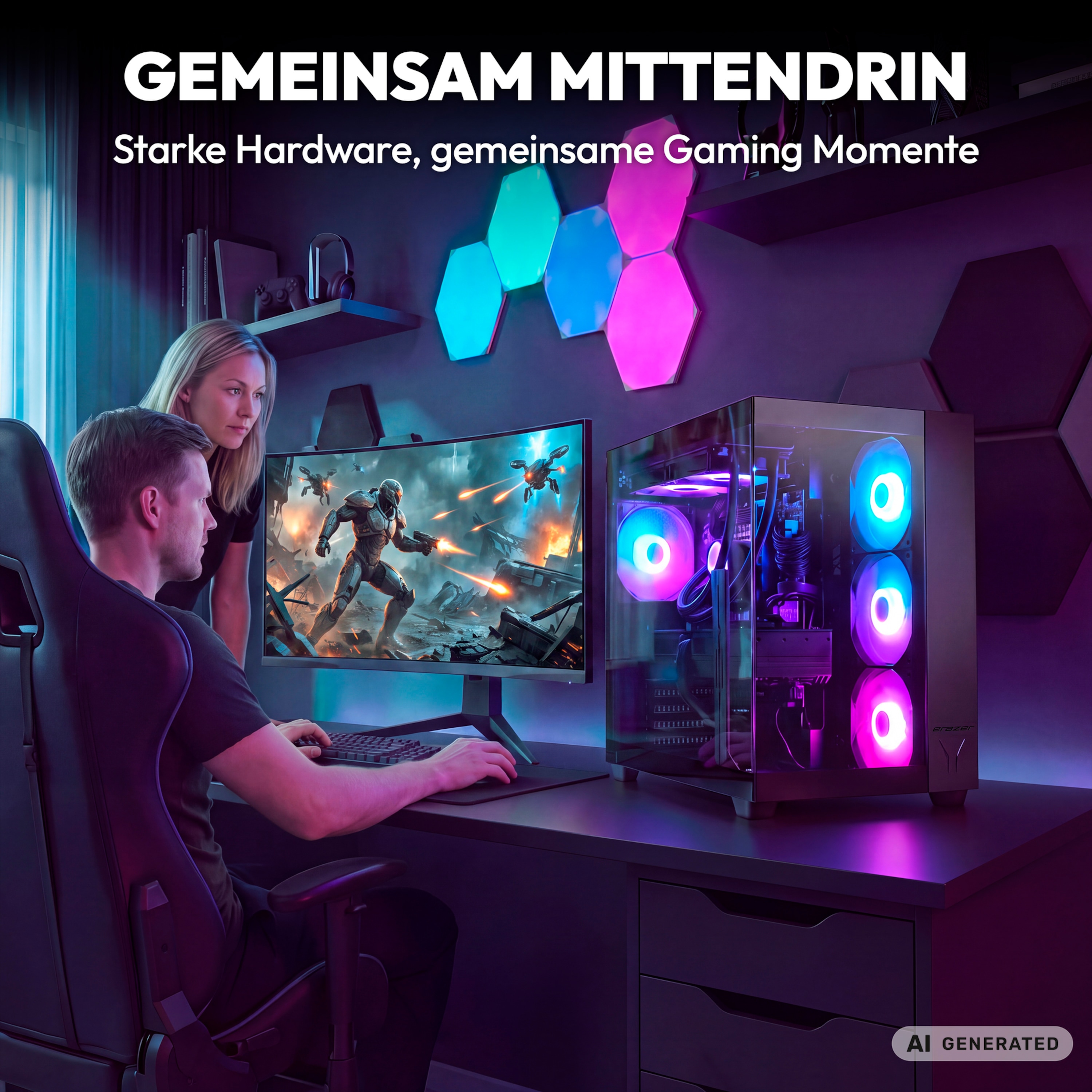 MEDION® ERAZER Tank X15 High-End Gaming PC, AMD Ryzen™ 7 7800X3D, Windows 11 Home, NVIDIA® GeForce RTX™ 5070, 2 TB SSD, 32 GB RAM