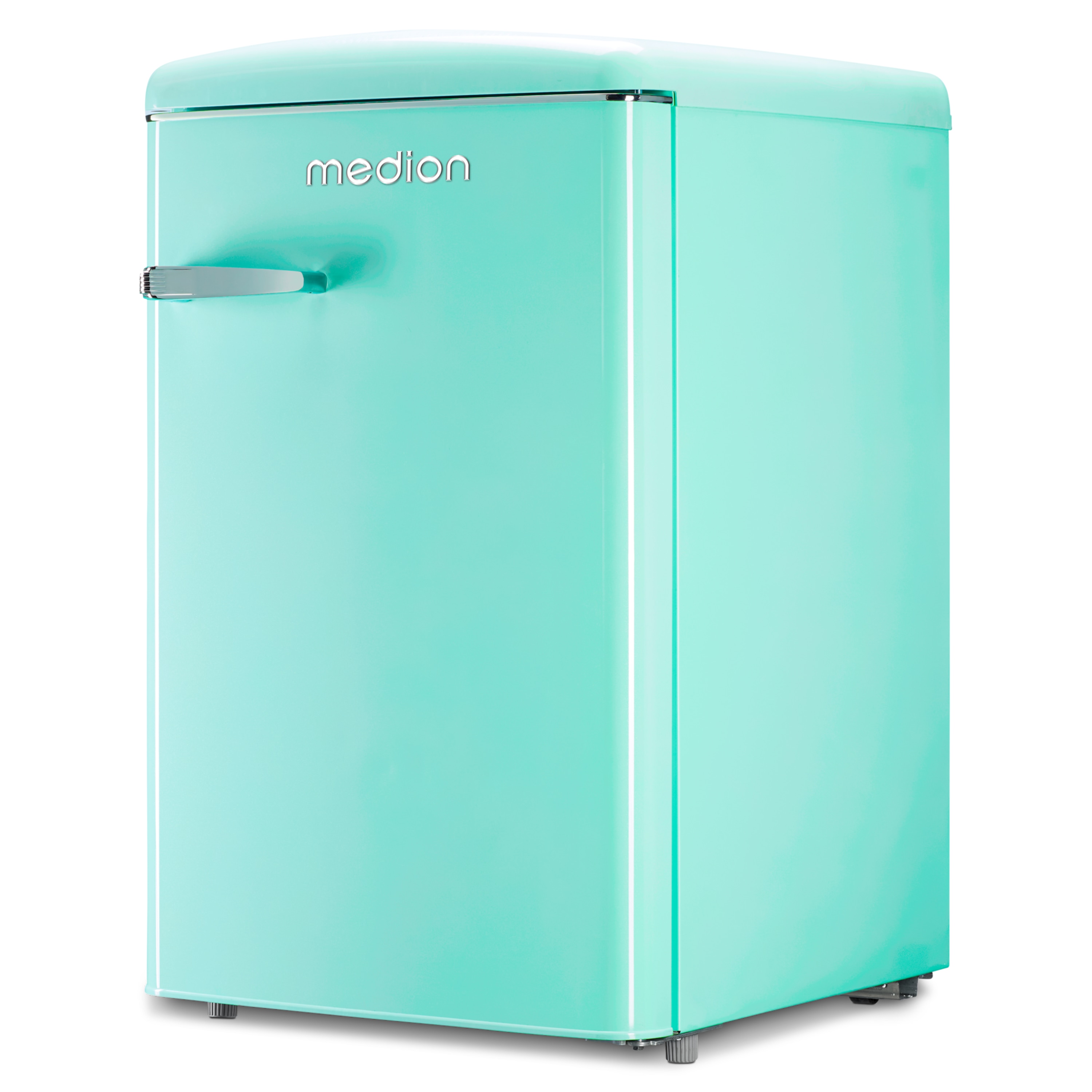 MEDION® LIFE® Retro Kühlschrank mit Gefrierfach MD37790, 108 L Gesamtnutzinhalt, 37 dB, höhenverstellbare Füße, Energieeffiziensklasse D