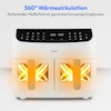 MEDION® LIFE® P20 XXL Twin Matt Doppelzonen-Heißluftfritteuse MD11760, 100 Rezepte in der Life+ App, 2 separate Garzonen, 9 Automatikprogramme, 8,7 L Gesamt-Nutzinhalt, 2.600 Watt, Temperatur einstellbar bis 200 °C