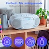 MEDION® LIFE E66476 Tragbare CD-Boombox blau, CD-Player, Kassettendeck, FM-Radio, USB-MP3-Wiedergabe, 30 Senderspeicher, Batteriebetrieb