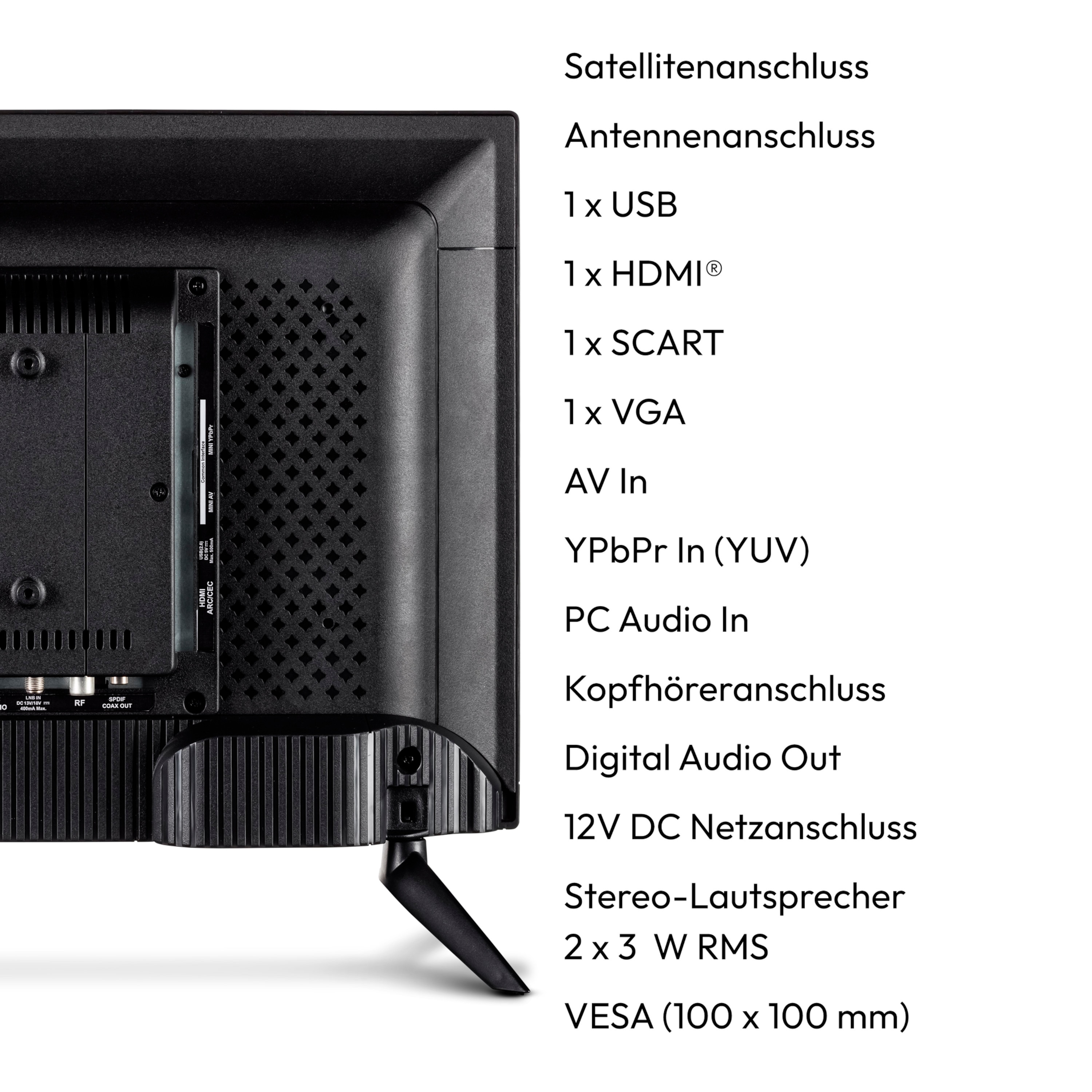 MEDION® LIFE® E8242501 (MD 824001) Fernseher, 59,9 cm (24'') LCD-TV, Full HD, HD Triple Tuner, integrierter DVD-Player, Car-Adapter, integrierter Mediaplayer, CI+