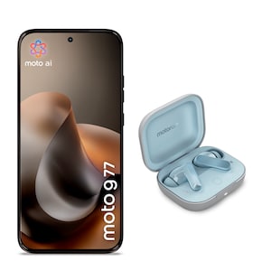 MOTOROLA moto g77, 256 GB, Black Olive (XT2621-4), inkl. moto buds, Glacier Blue