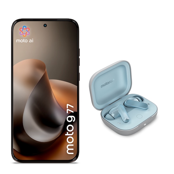 MOTOROLA moto g77, 256 GB, Black Olive (XT2621-4), inkl. moto buds, Glacier Blue