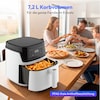 MEDION® LIFE Heißluftfritteuse MD100056, 7,2 L Gesamtvolumen, 10 Automatikprogramme, Edelstahl-Heizelement, digitales Sensor-Touch-Display, Temperatur 40–200 °C, ILAG SP-800 Beschichtung