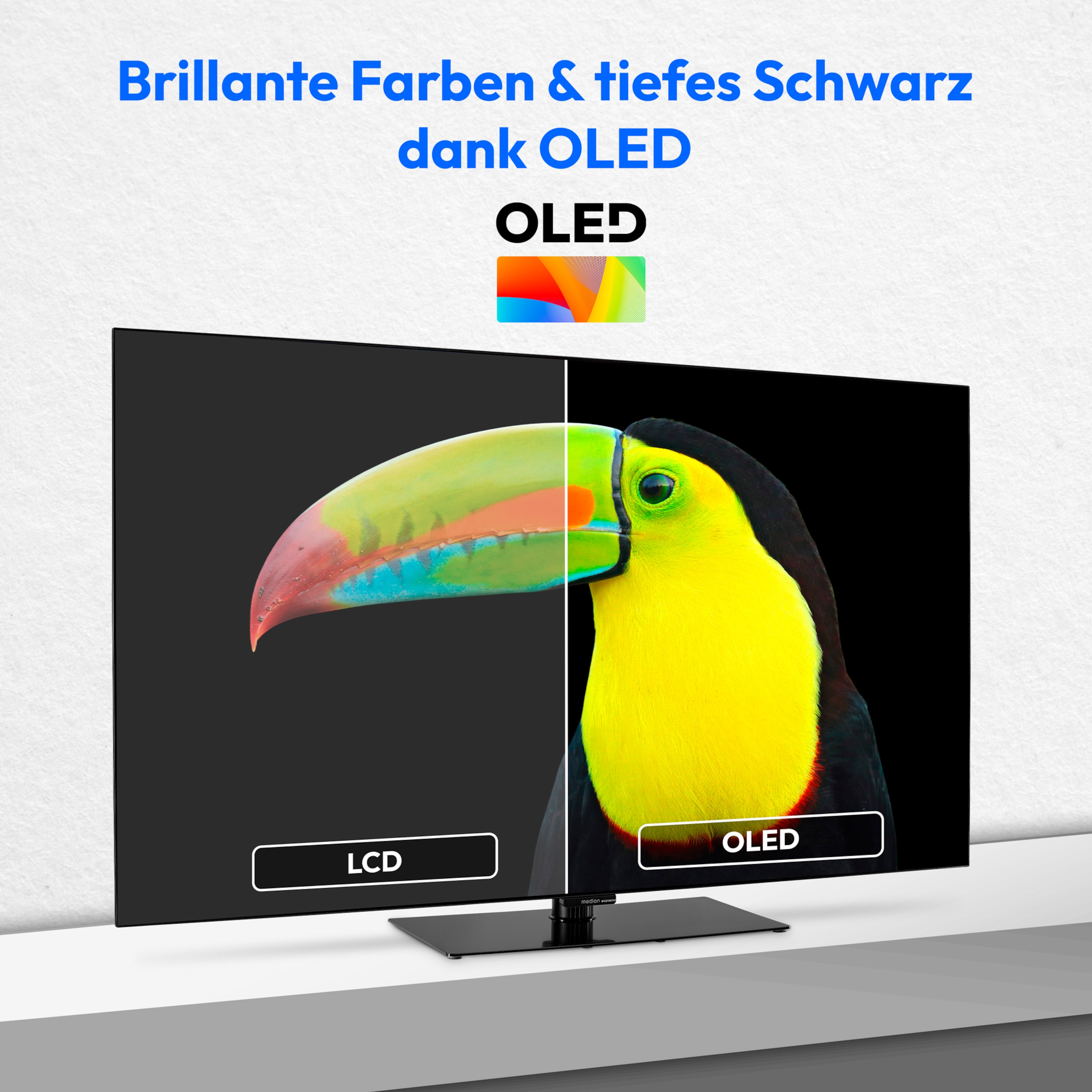 MEDION® LIFE X8552508 (MD 855901) OLED TiVo Smart-TV, 138,8 cm (55'') Ultra HD Display, HDR, Dolby Vision®, MEMC, Micro Dimming, PVR ready, TiVo Medienportal, NETFLIX, Amazon Prime Video App, Bluetooth®