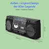 MEDION® LIFE® P66538 Retro-Boombox, DAB+/PLL-UKW Radio, Bluetooth® 5.3 für das Abspielen von Smartphone & Co, CD-Player, Kassettendeck, X-Bass Funktion, 2 x 10 W RMS