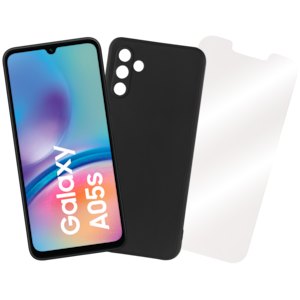 SAMSUNG Galaxy A05s, 64 GB, Black + Zubehör-Set Cover & Hybridglas
