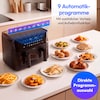 MEDION® LIFE® P25 XXL Flex M Heißluftfritteuse MD100057 schwarz, 100 Rezepte in der Life+ App, 2 separate Garzonen, 10 Automatikprogramme, 10,8 L Gesamt-Nutzinhalt, 3.040 Watt, Temperatur einstellbar bis 200 °C