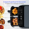 MEDION® LIFE® P20 XXL Twin Doppelzonen-Heißluftfritteuse MD 11760 matt grau, 100 Rezepte in der Life+ App, 2 separate Garzonen, 9 Automatikprogramme, 8,7 L Gesamt-Nutzinhalt, 2.600 Watt, Temperatur einstellbar bis 200 °C