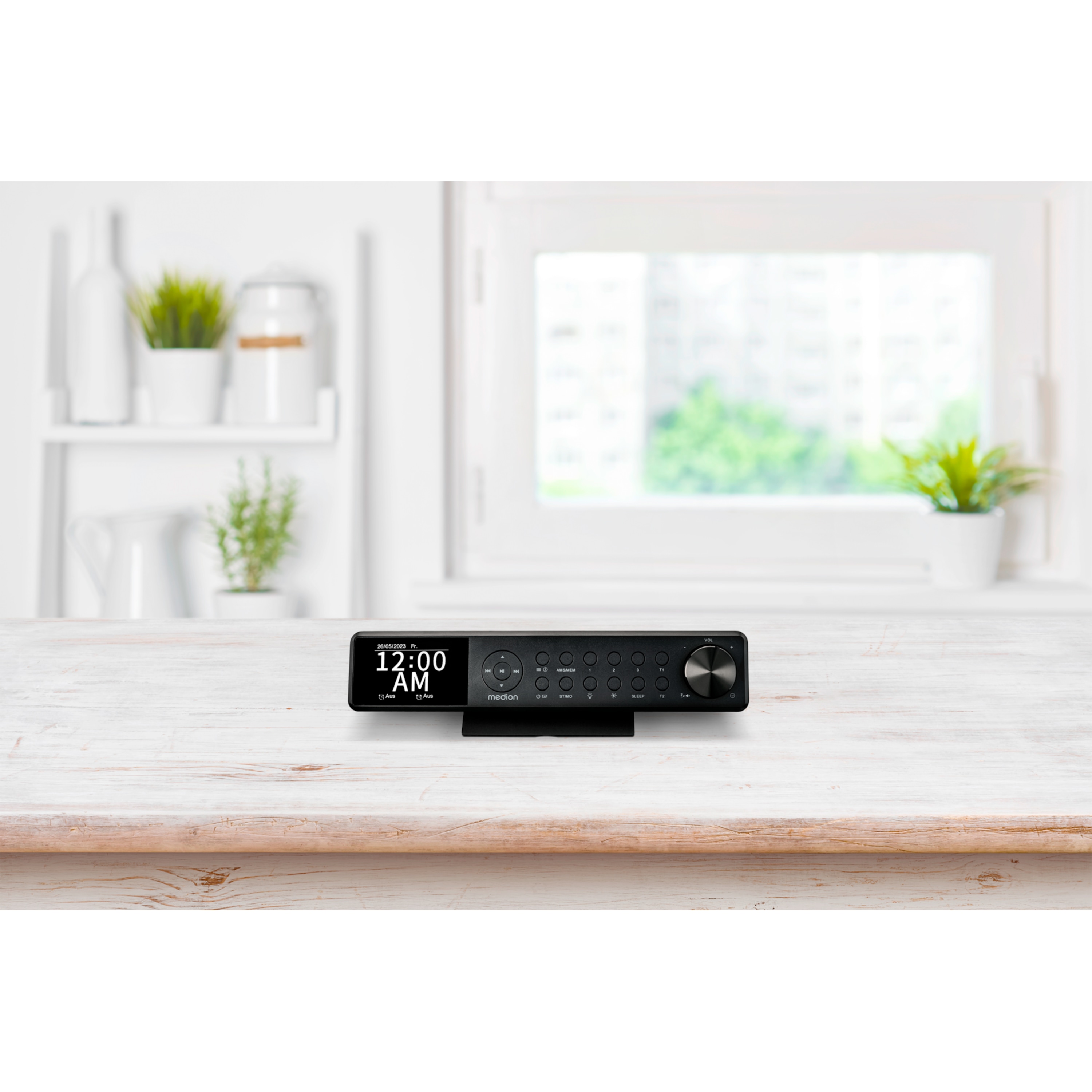 MEDION® LIFE® P66750 DAB+ Premium Küchenradio, 6,1 cm (2,4'') TFT-Farbdisplay, DAB+/PLL-UKW Radio, Bluetooth® 5.0, LED-Beleuchtung, 2 x 3 W RMS