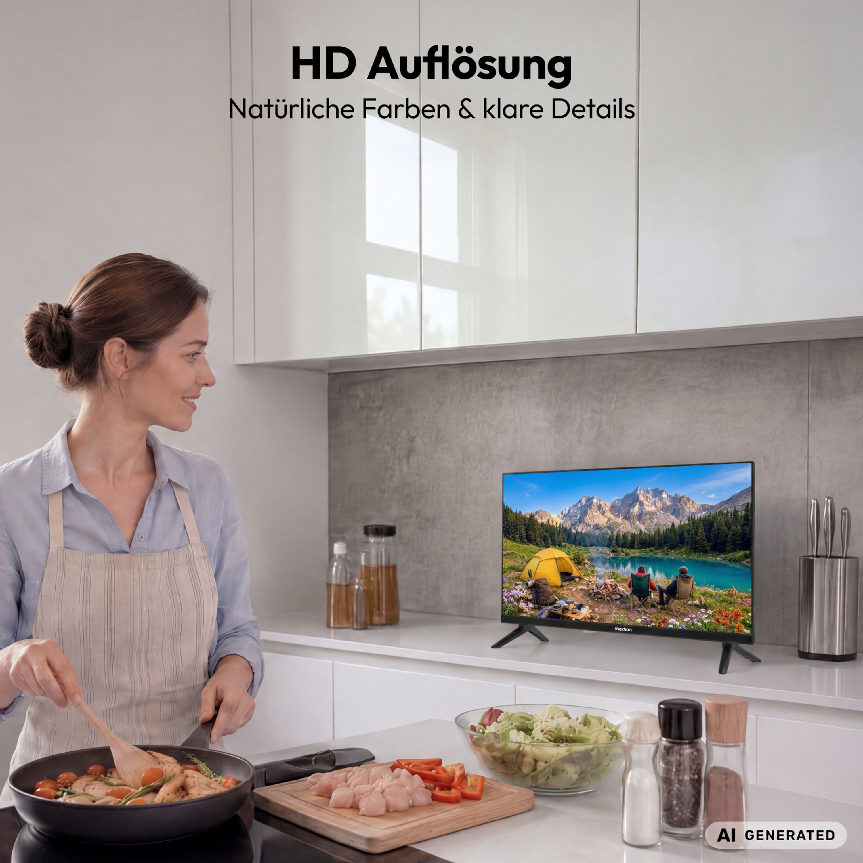 MEDION® LIFE MD 824103 Google TV™, 59,9 cm (24'') HD Display, PVR ready, HD Triple Tuner, Bluetooth®, App Store, Netflix, Disney+, Amazon Prime Video