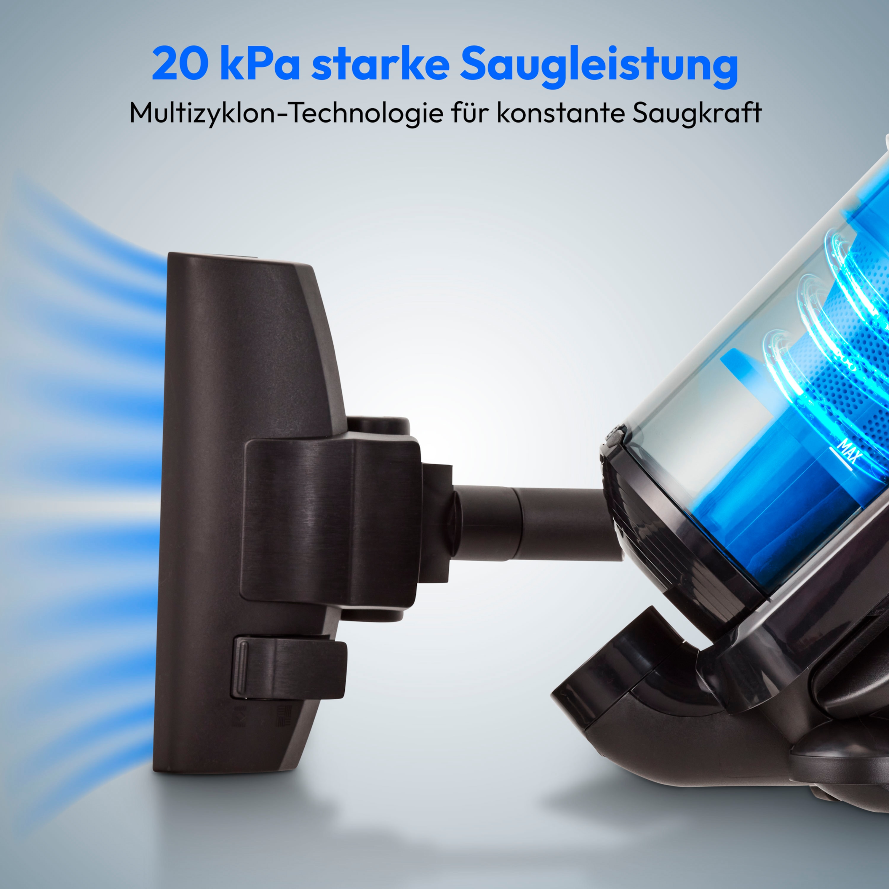 MEDION® LIFE P4000 Beutelloser Zyklon-Staubsauger, 900 W Saugleistung, Staubbehälterkapazität 4,3 L, HEPA 13 Filter, integriertes Zubehör
