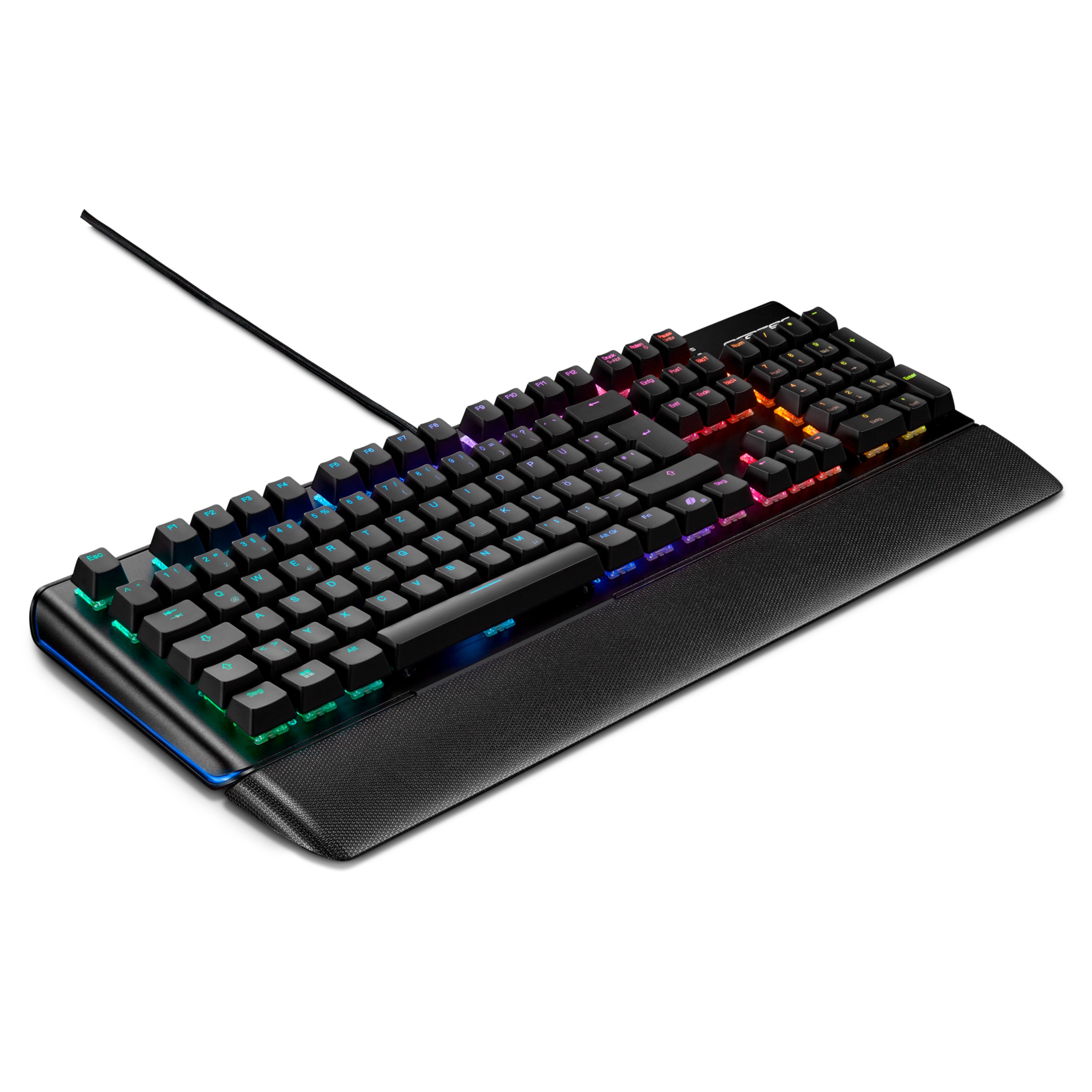 MEDION® ERAZER Supporter X20 mechanische Gaming Tastatur, extrem langlebige CHERRY MX RGB Red Switches, austauschbare Schalter und Tastenkappen, 100% Anti-Ghosting, RGB-Hintergrundbeleuchtung, hochwertige Oberfläche