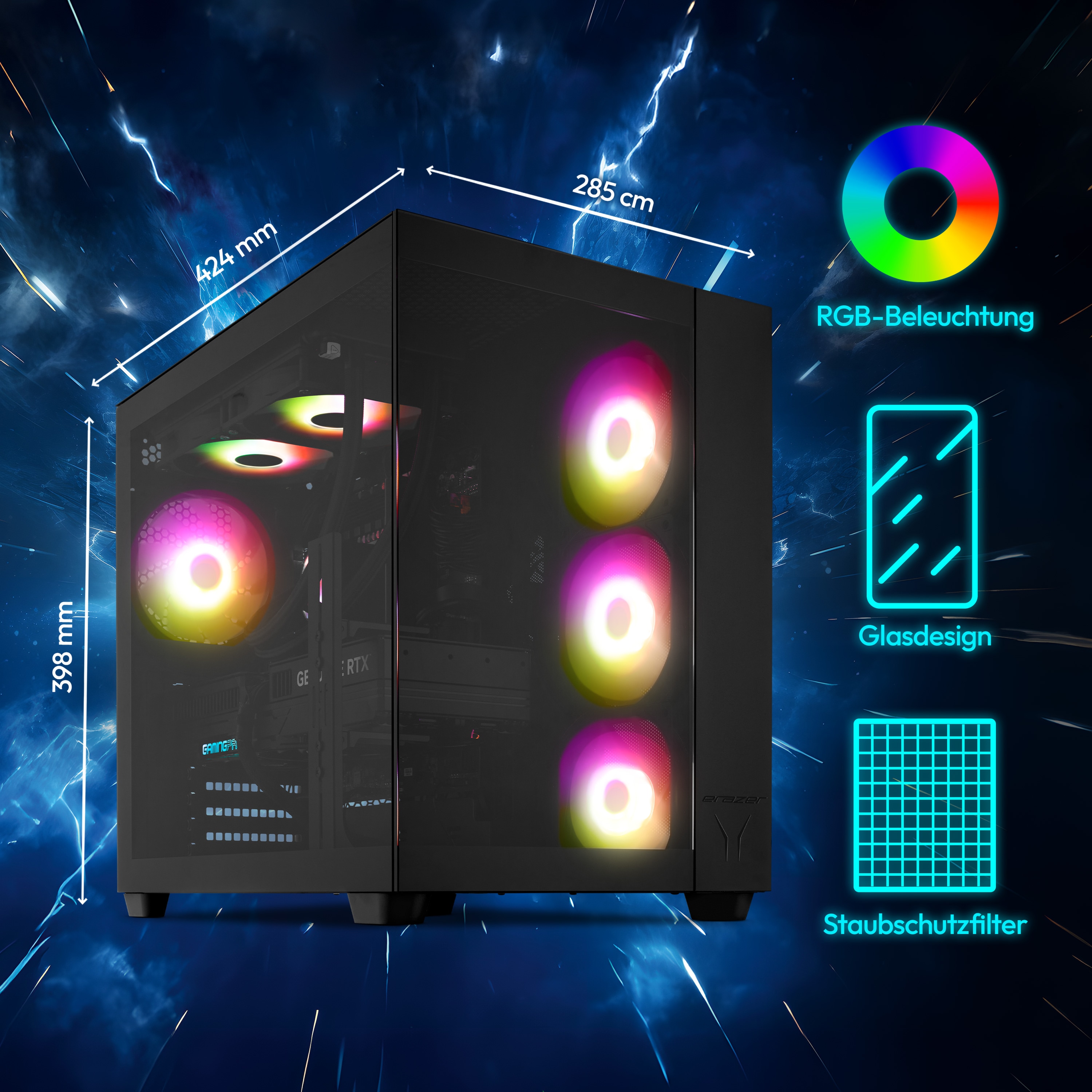 MEDION® ERAZER Tank X10e High-End Gaming PC, Intel® Core™ i7-14700, Windows 11 Home, NVIDIA® GeForce RTX™ 5060 Ti, 1 TB SSD, 32 GB RAM