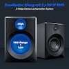 MEDION® LIFE® P61925 Regallautsprecher, aktiver & passiver Lautsprecher, 2-Wege-System, Bluetooth® 5.0, Stereo-Sound mit integriertem Hochtöner und Subwoofer, 2 x 50 W RMS