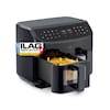 MEDION® LIFE® P20 XXL Twin Doppelzonen-Heißluftfritteuse MD 11760, 100 Rezepte in der Life+ App, 2 separate Garzonen, 9 Automatikprogramme, 8,7 L Gesamt-Nutzinhalt, 2.600 Watt, Temperatur einstellbar bis 200 °C