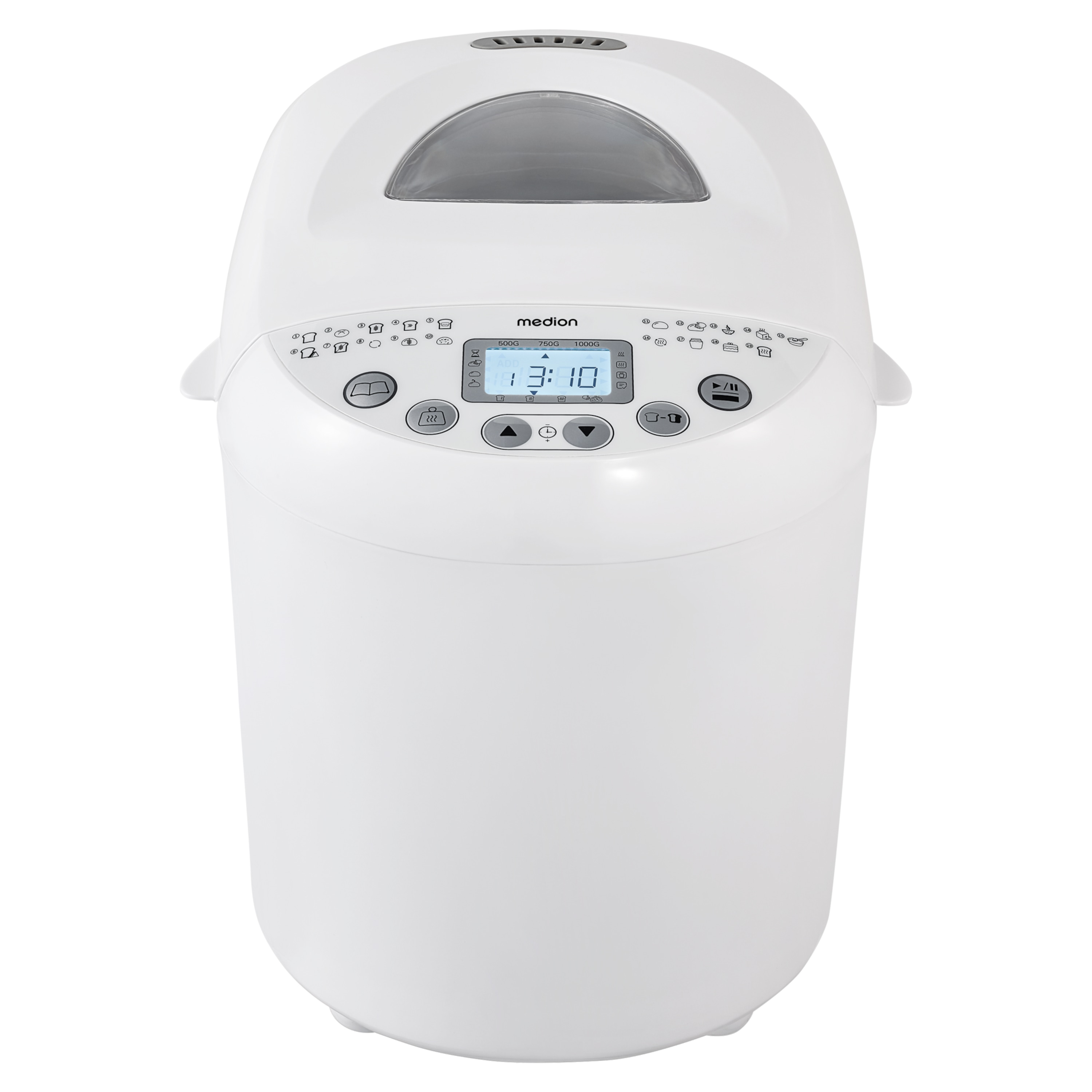 MEDION® LIFE® Brotback- automat  MD 11011, 19 Backprogramme, 3 wählbare Bräunungsgrade, 550 Watt, bis zu 1000g Fassungsvermögen