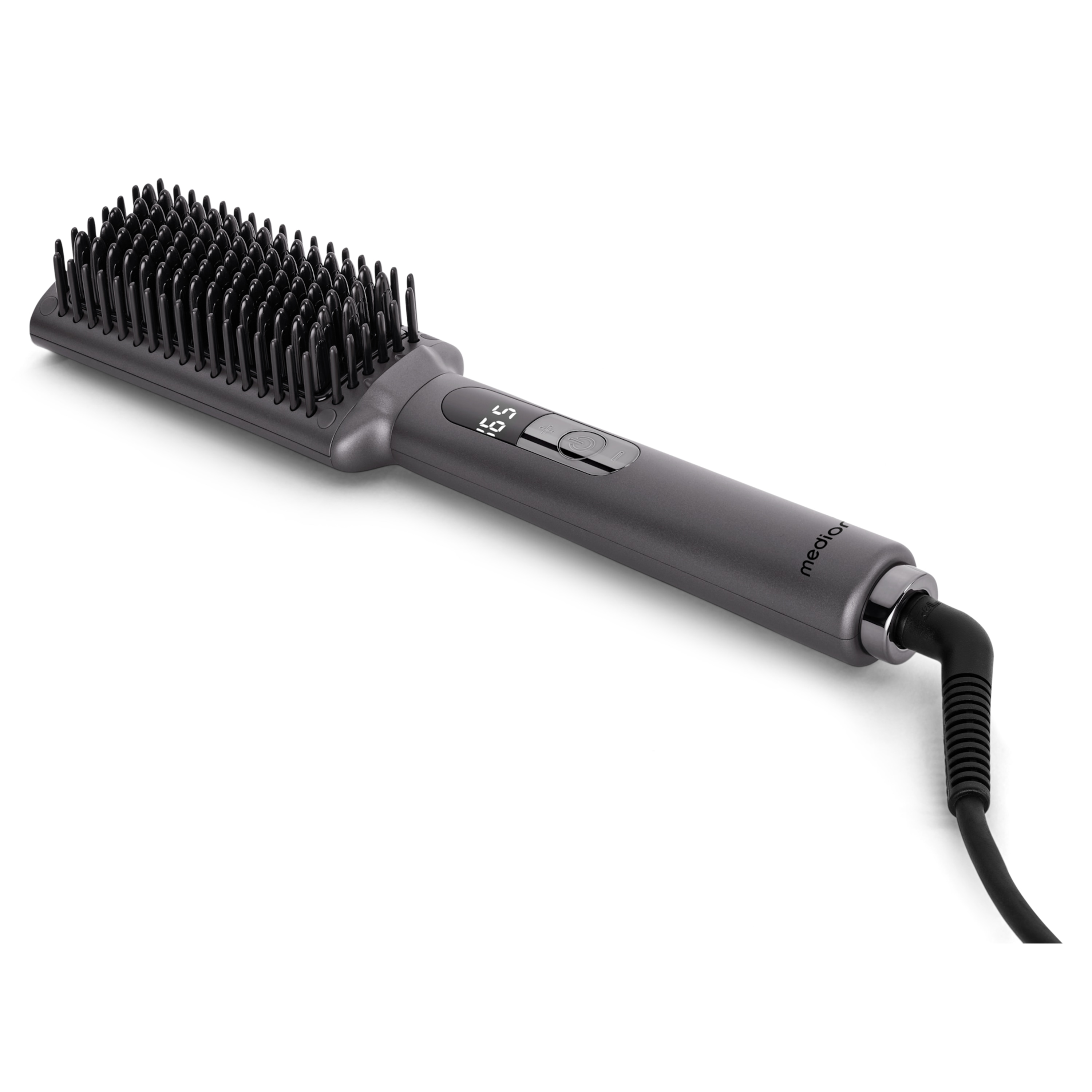MEDION® LIFE HB1 Glättbürste, Keramik-/Turmalin beschichtete Heizelemente, Display mit Temperaturanzeige, 5 regelbare Hitzestufen (165° - 210°), Ionen-Technologie