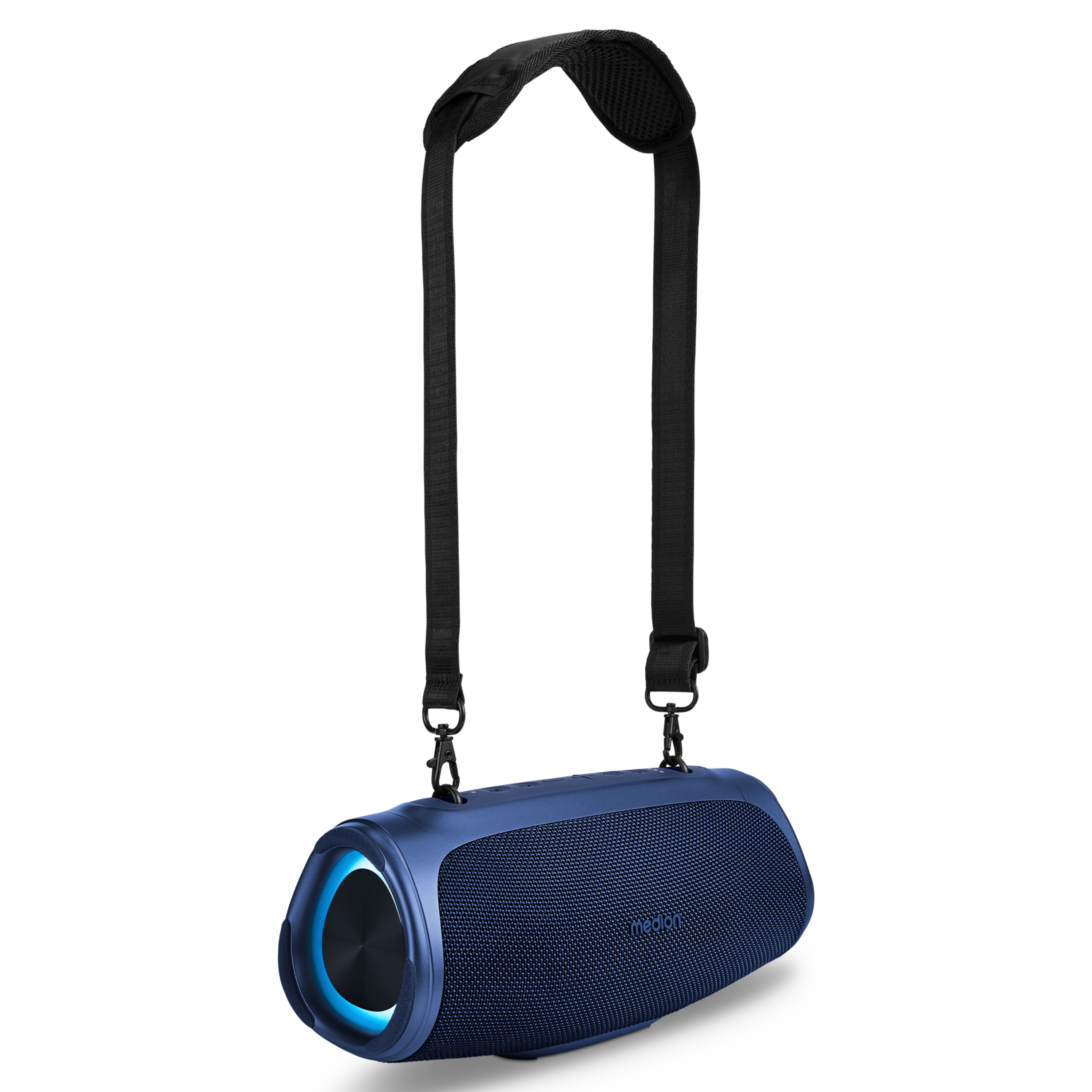 MEDION® LIFE® P61746 Tragbarer Bluetooth® Lautsprecher M, Dual Illuminated (RGB-Lichteffekte), Bluetooth® 5.3, integrierter Akku mit bis zu 42 Stunden Laufzeit, robustes & mobiles Design, 2 x 15 W RMS