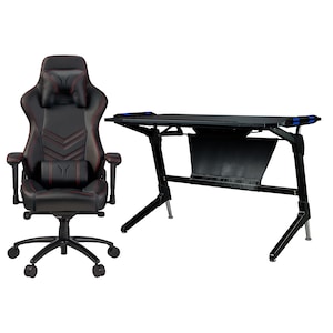 MEDION® ERAZER® X89020 E-Sport Gaming Tisch & ERAZER® X89410 Gaming Stuhl (rot) - ARTIKELSET