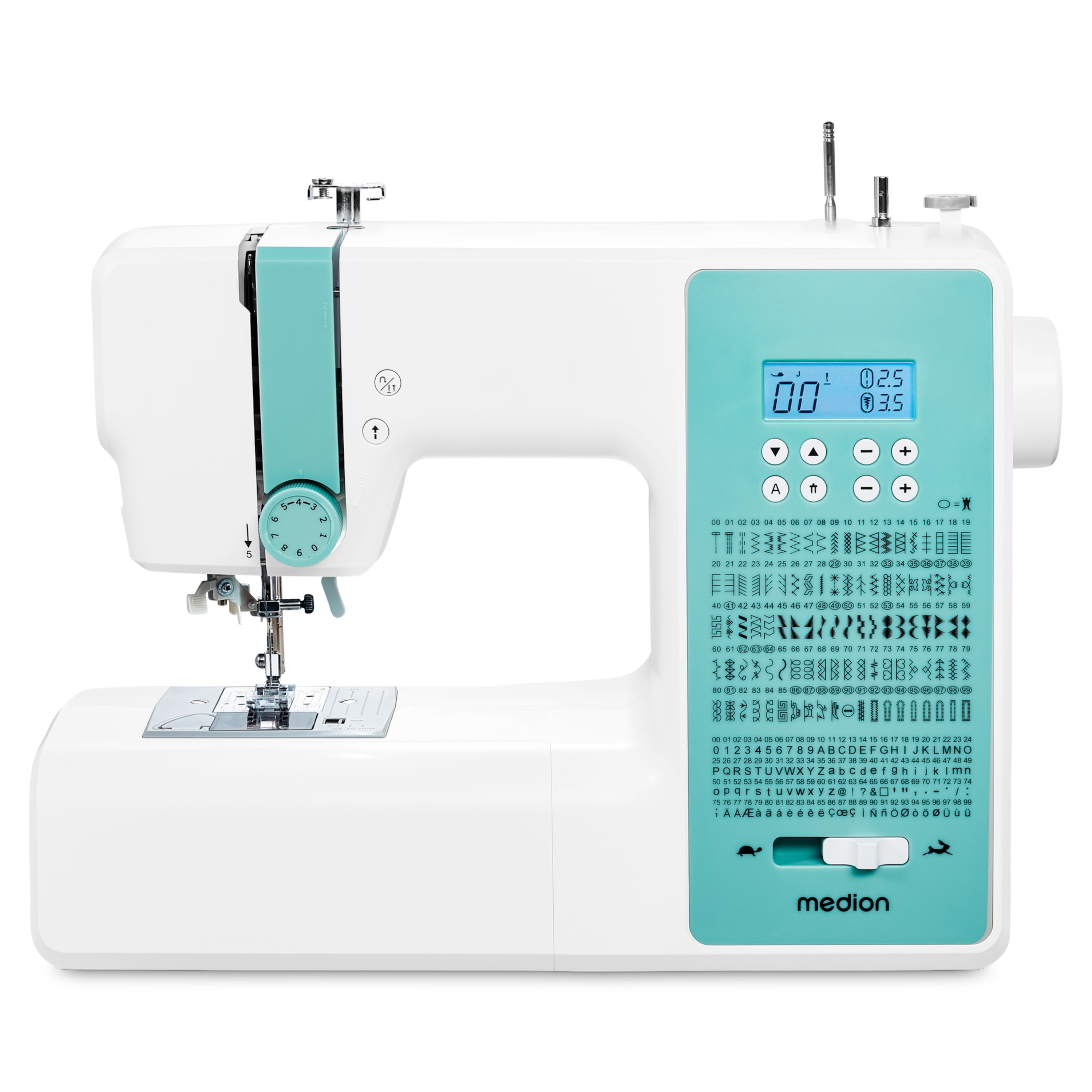 MEDION® LIFE® Digitale Nähmaschine SD36 (MD11881), einstellbare Stichlänge und Stichbreite, 270 Stichmuster, Integriertes Zubehörfach, 36 Watt Motorleistung