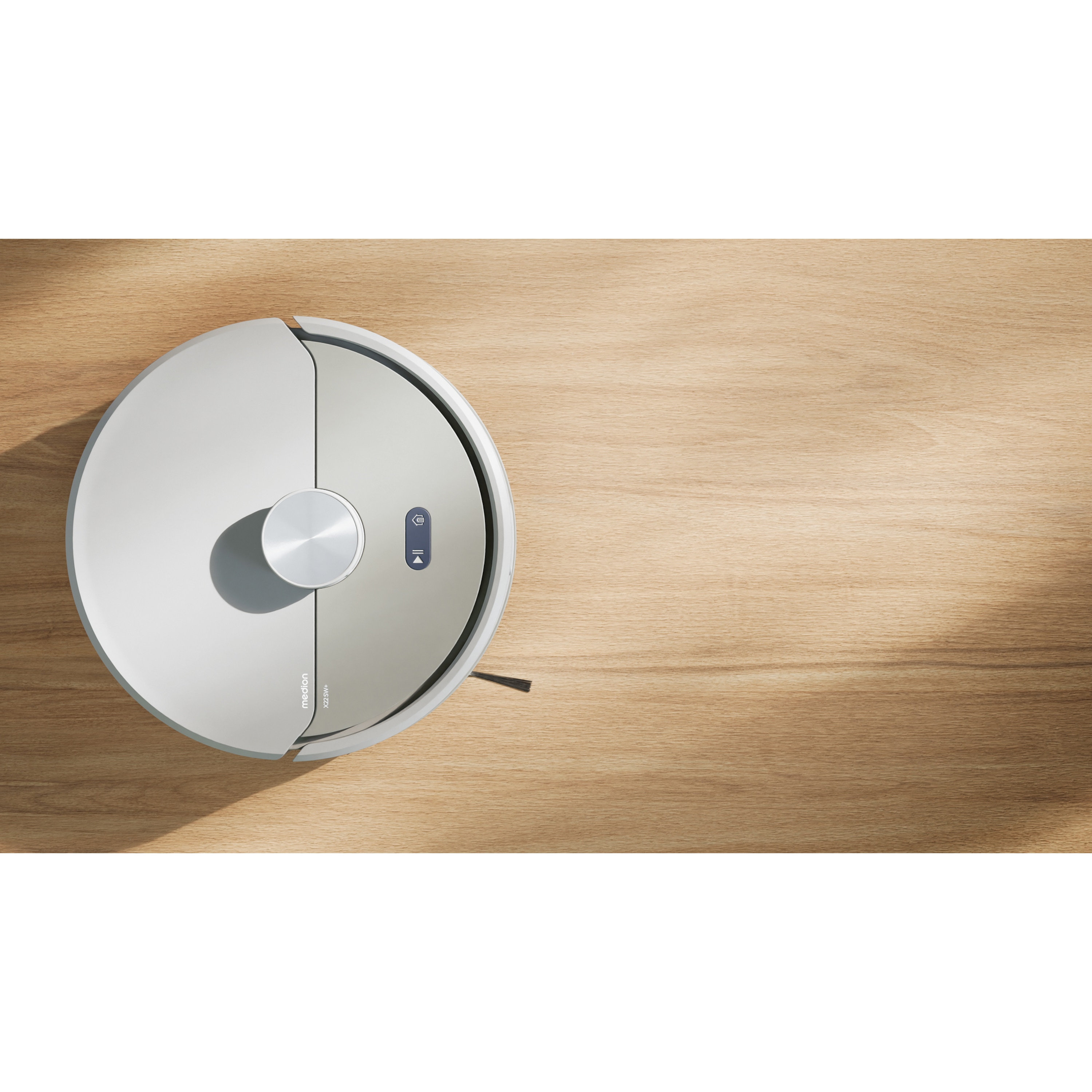 MEDION® Saugroboter mit Absaugstation X22 SW+ grau, Wischfunktion, Lasernavigation, 5.000 Pa Saugkraft, No Go & Go Bereiche, präzise Kartenerstellung, mehrere Etagen, App-Steuerung