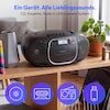 MEDION® LIFE E66476 Tragbare CD-Boombox, CD-Player, Kassettendeck, FM-Radio, USB-MP3-Wiedergabe, 30 Senderspeicher, Batteriebetrieb