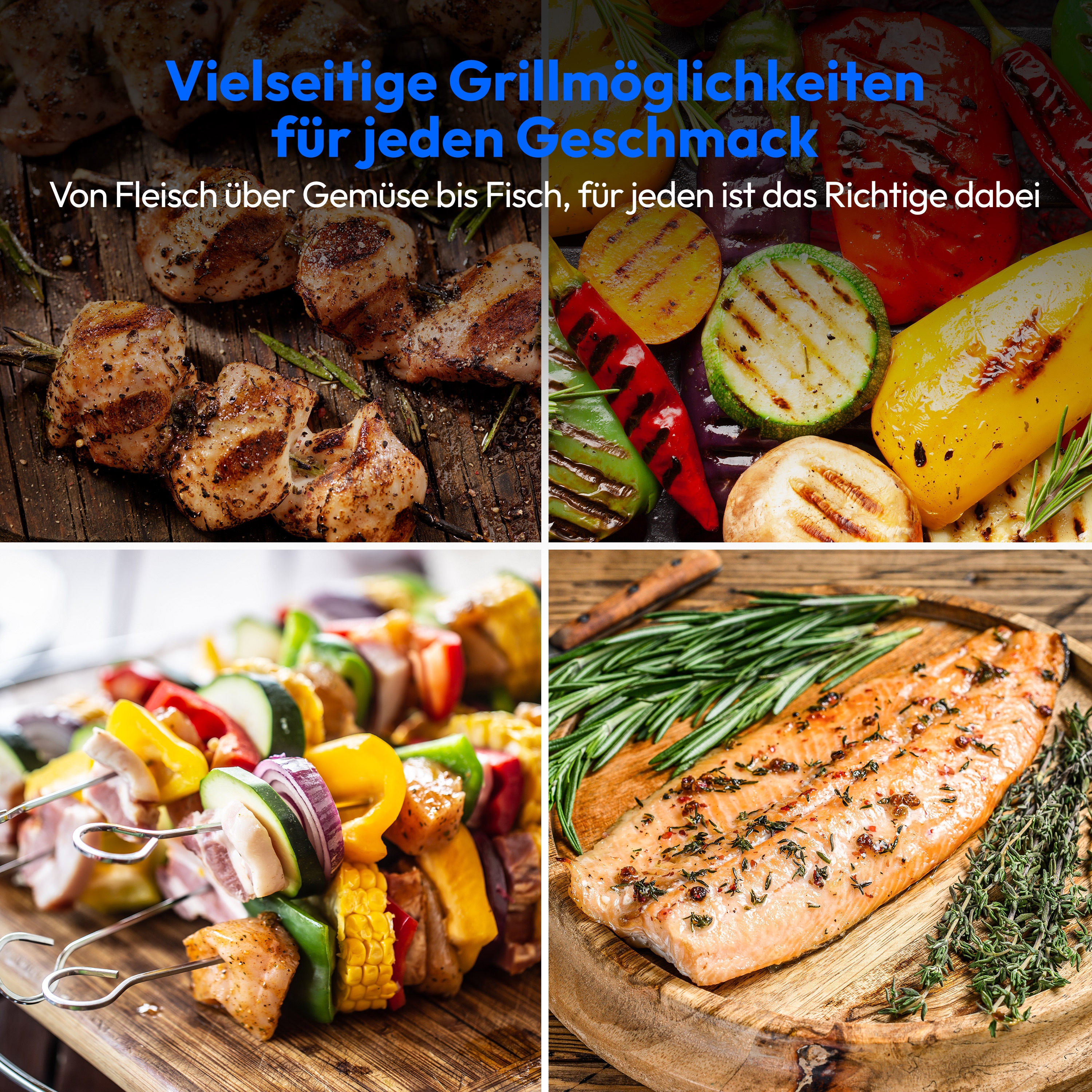 MEDION® LIFE Tischgrill mit Dual-Zonen-System (MD12027), 2,400 Watt, 2 abnehmbare Platten, LED-Statusanzeige (weiß, rot, grün), IPX4-Schutz