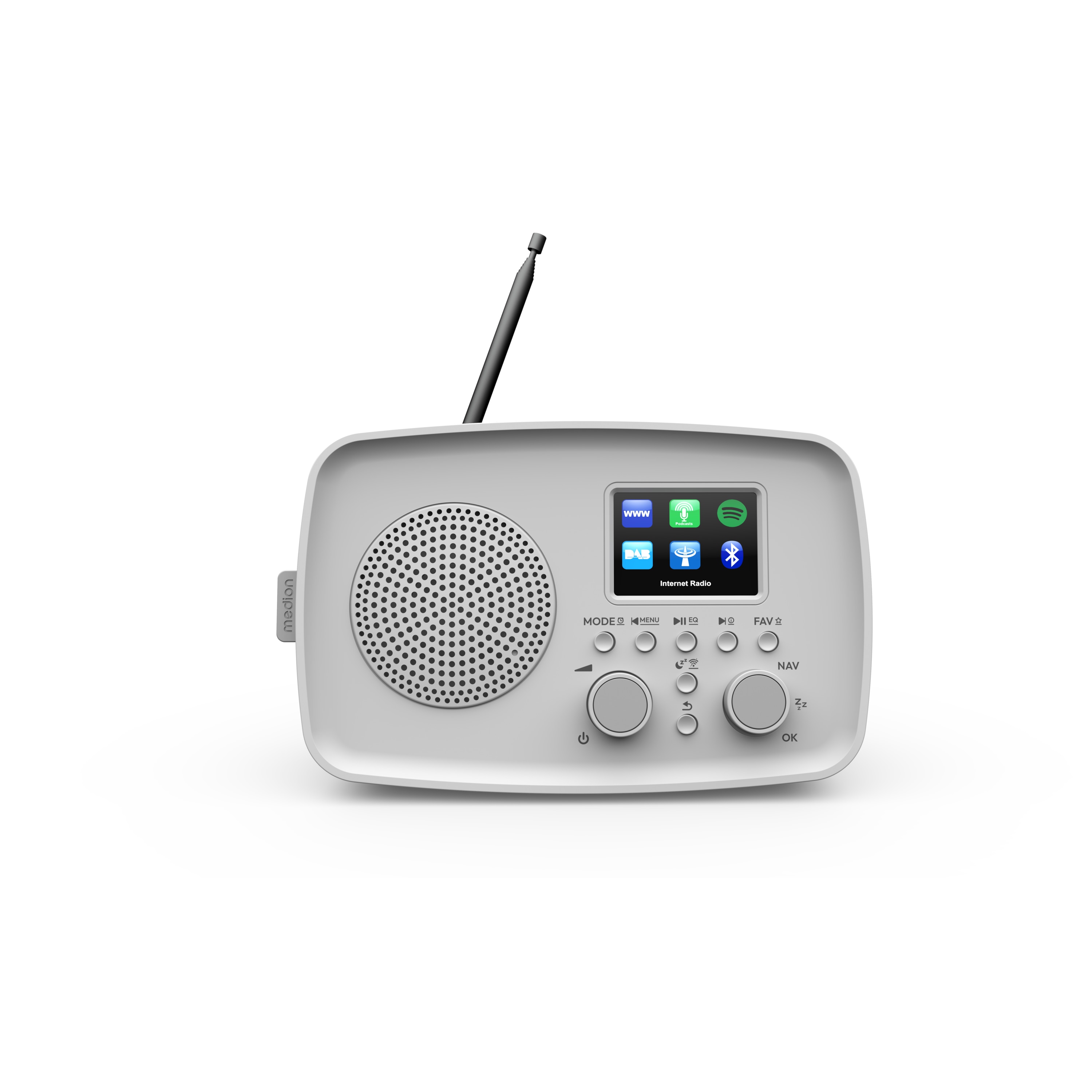 MEDION® MEDION LIFE Internetradio IRE-1 (MD89318), Empfang von über 40.000 Sendern & 20.000 Podcasts, 5 Watt (RMS), Bluetooth® 5.2 wireless technology, 2,4" (6,1 cm) TFT-Farbdisplay
