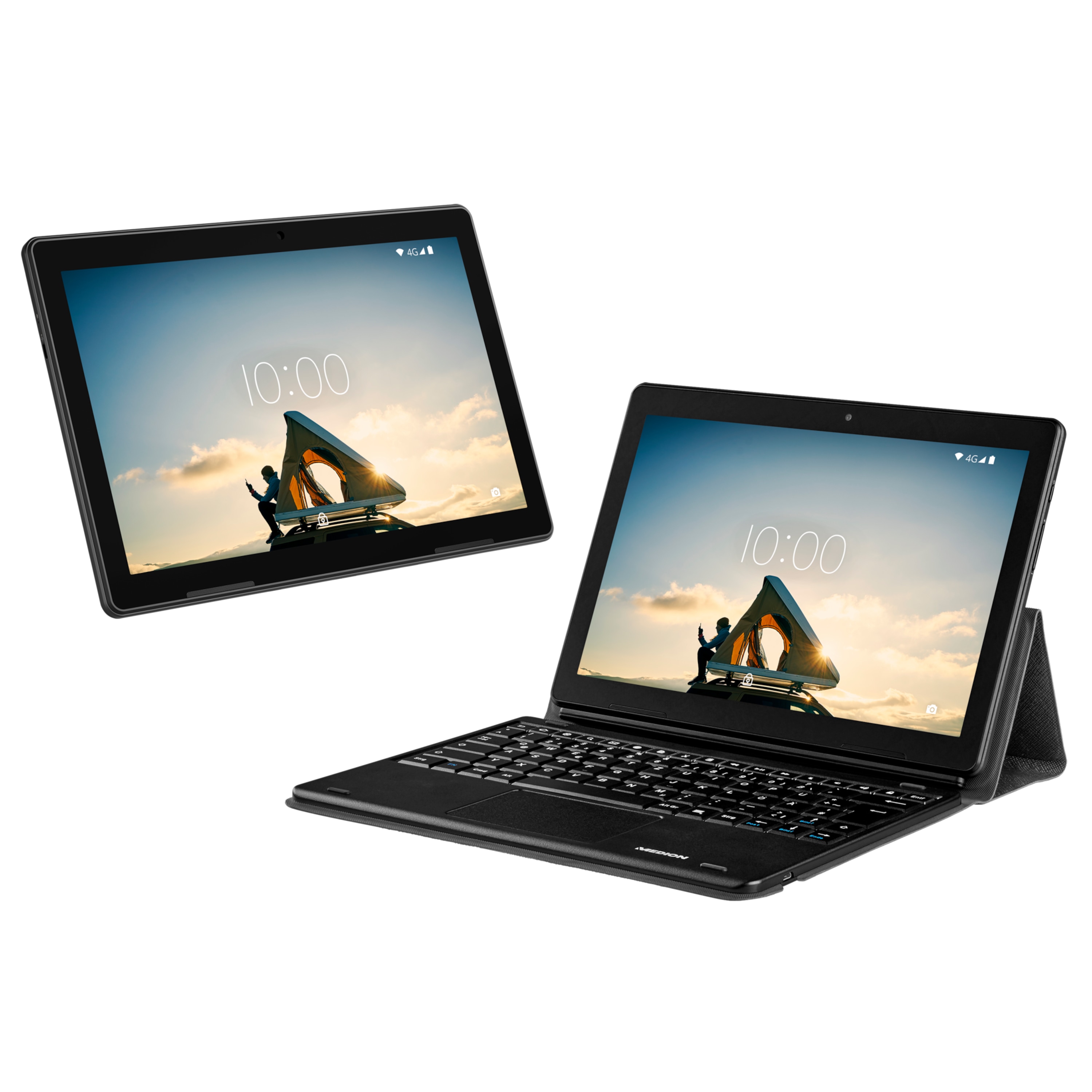 MEDION® LIFETAB® E10713 Tablet, 25,5 cm (10“) FHD Display, Betriebssystem Android™ 10, 64 GB Speicher, 3 GB RAM, Quad-Core-Prozessor, LTE, inkl. Tablet Tastatur Dock (MD 61763) - ARTIKELSET