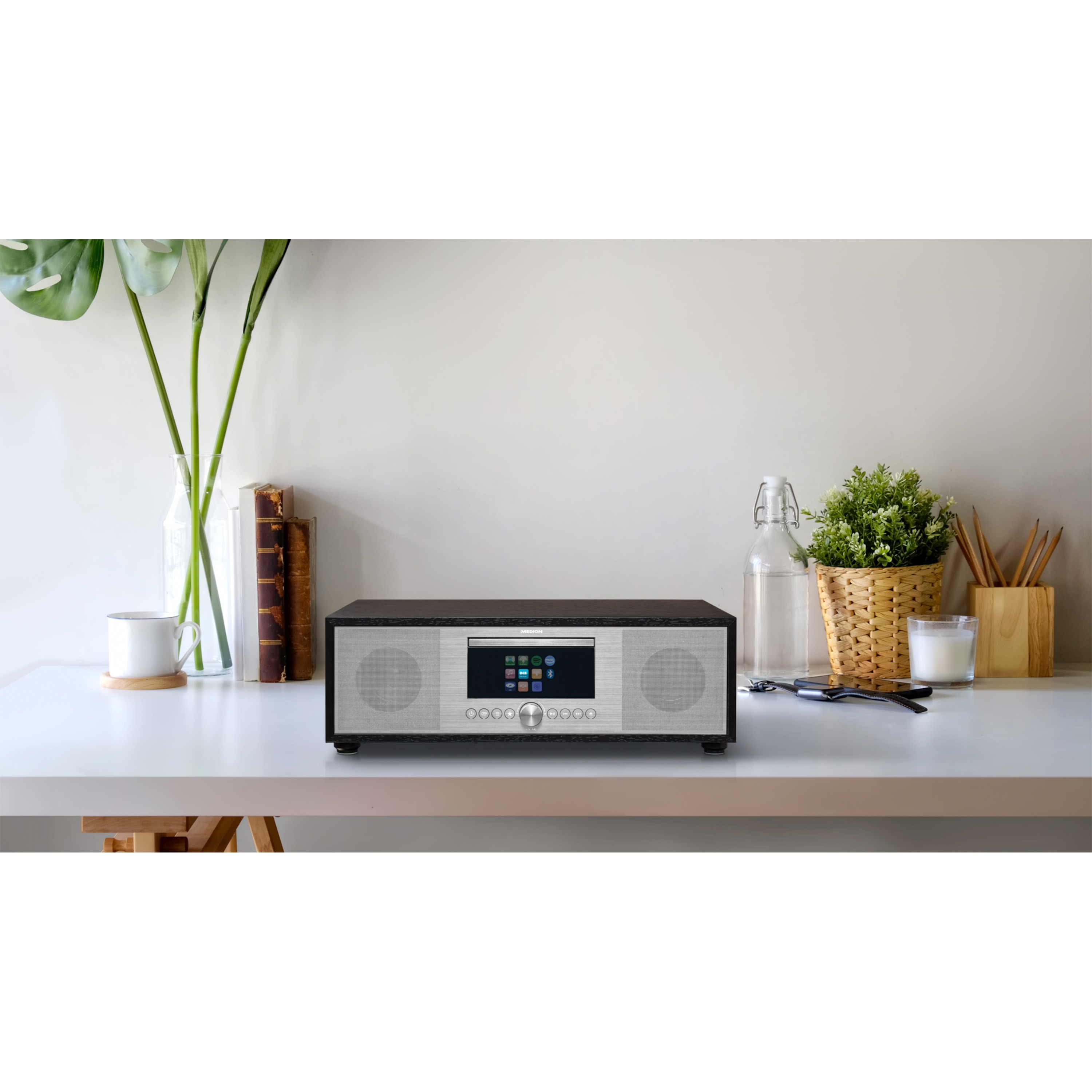 MEDION® LIFE® P66400 All-in-One Audio System, LCD-Display 7,1 (2.8''), Internet/DAB+/PLL-UKW Radio, CD/MP3-Player, Bluetooth®, WLAN, RDS, 2.1 Soundsystem, 2 x 20 W + 40 W RMS