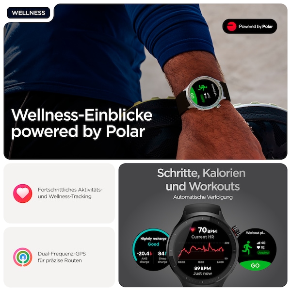 MOTOROLA moto watch, Volcanic Ash