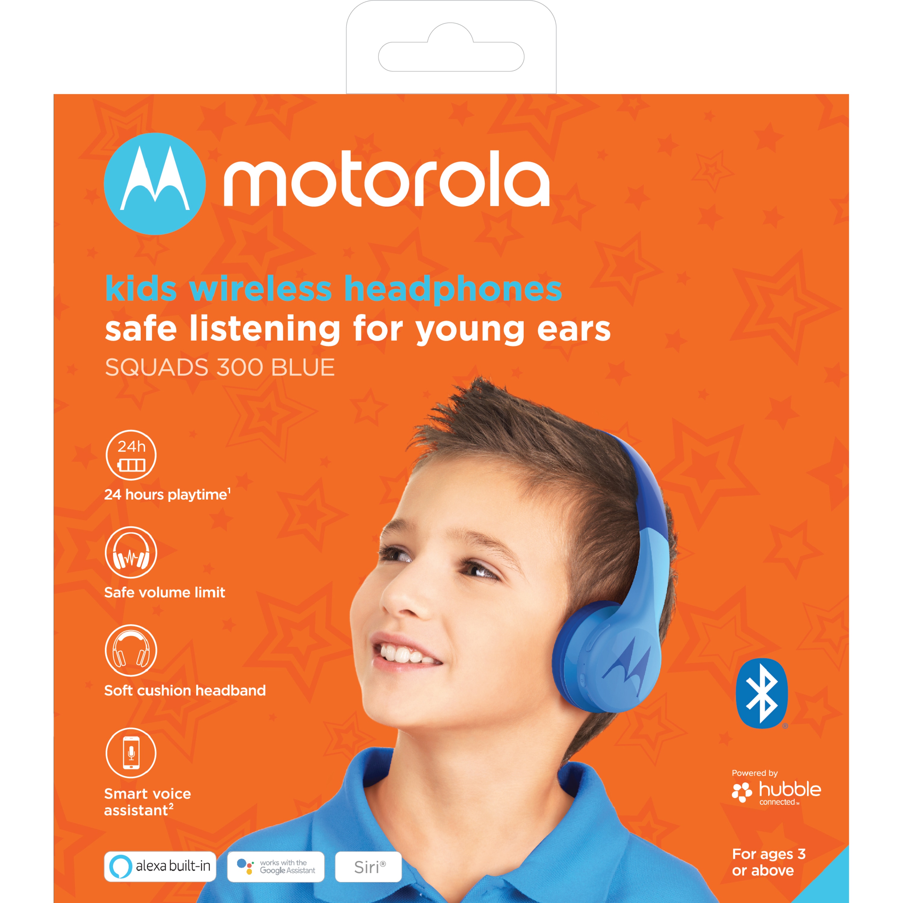 MOTOROLA Motorola Squads 300, Wireless-Kopfhörer für Kinder, Über-Ohr-Headset, Lautstärkenbegrenzer, Bluetooth