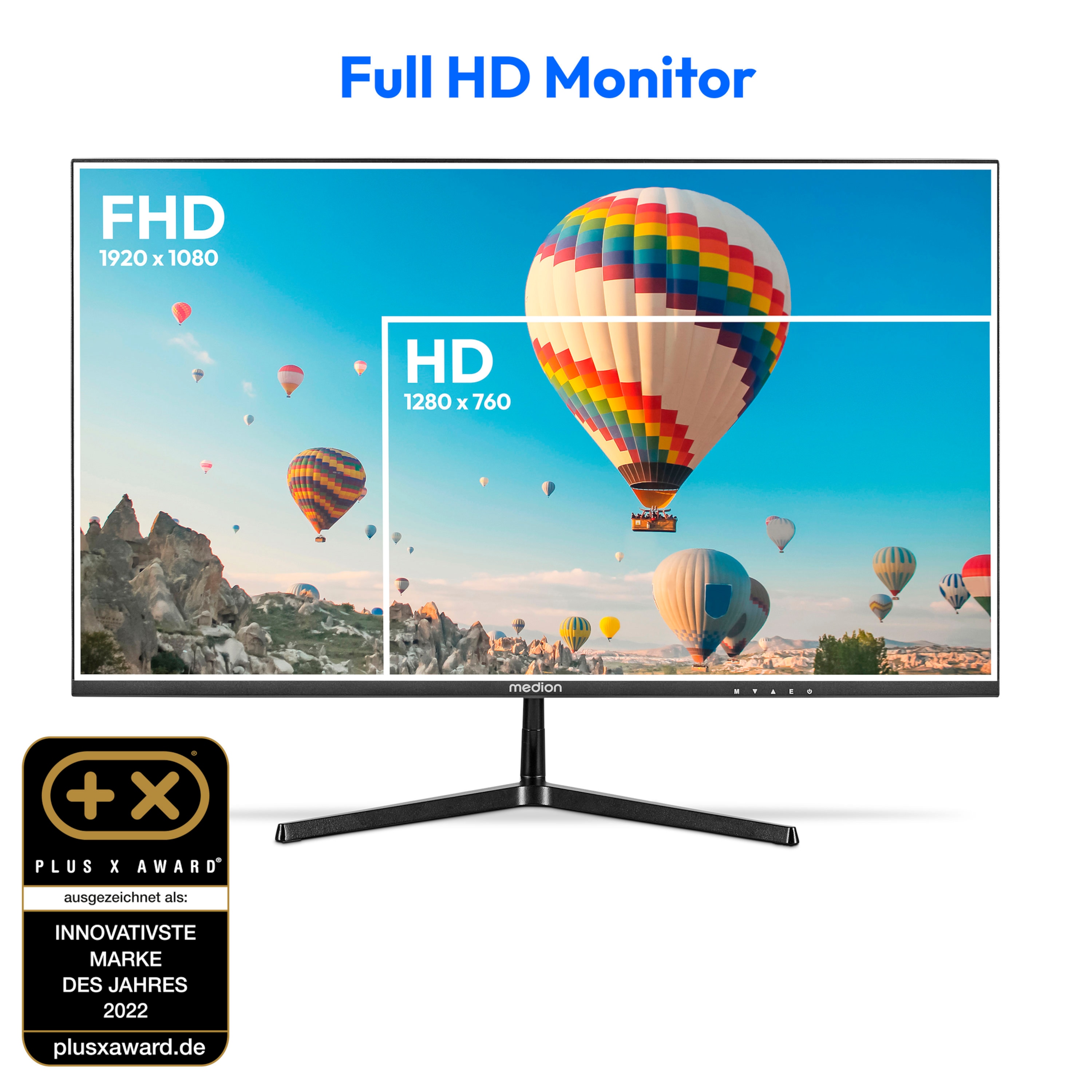 MEDION® AKOYA® P52218 (MD 20150) Widescreen Monitor, 54,6 cm (22''), Full HD Display, HDMI und rahmenloses Design