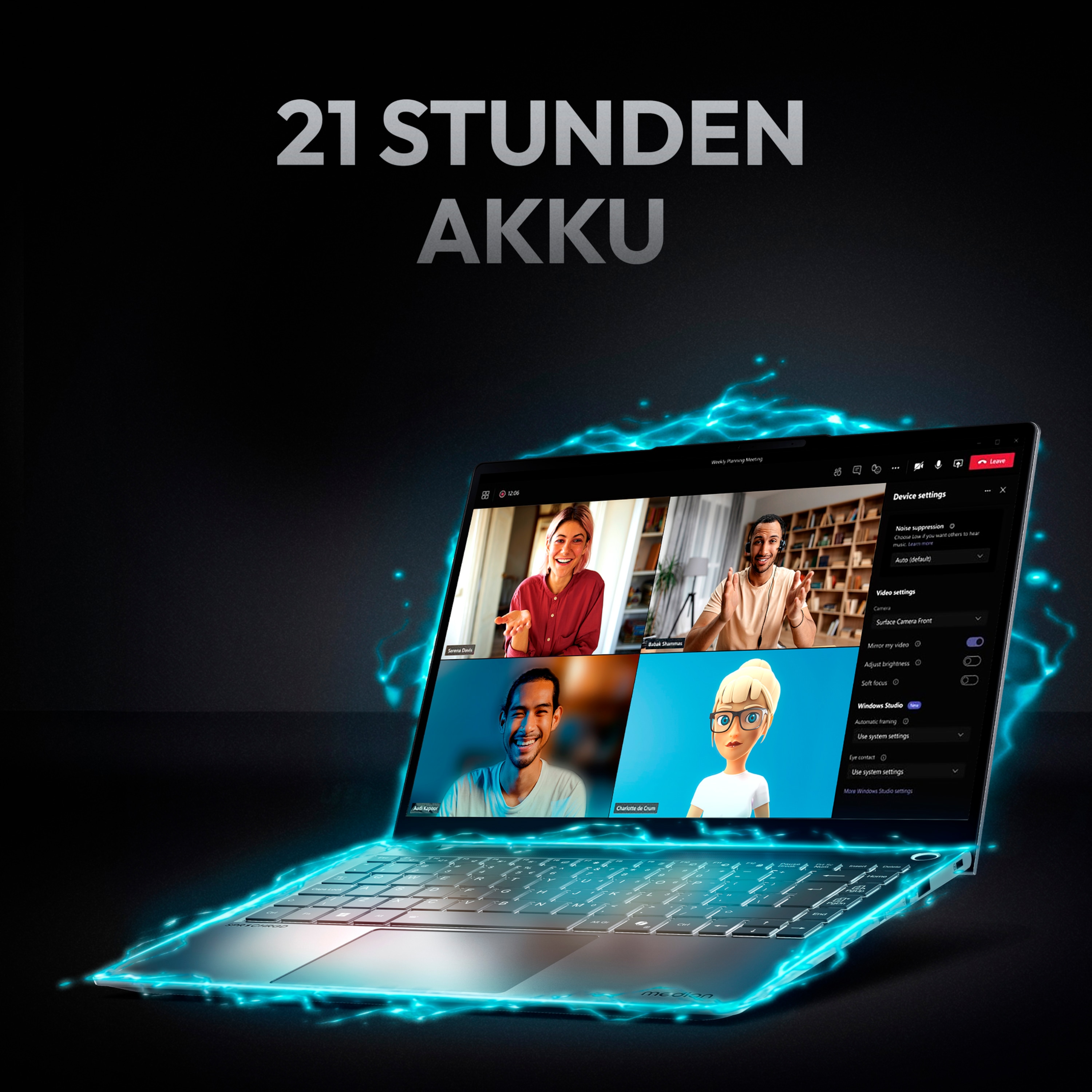 MEDION® SPRCHRGD 14 S2; Copilot+ PC, Intel® Core™ Ultra 7 258V , Windows 11 Home, 35,56 cm (14“) 2,8K Display, 1 TB SSD, 32 GB RAM