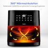 MEDION® LIFE® E40 XL Heißluftfritteuse MD 11740, 100 Rezepte in der Life+ App, ölfreies Frittieren, 9 Automatikprogramme, 5,2 L Korbvolumen